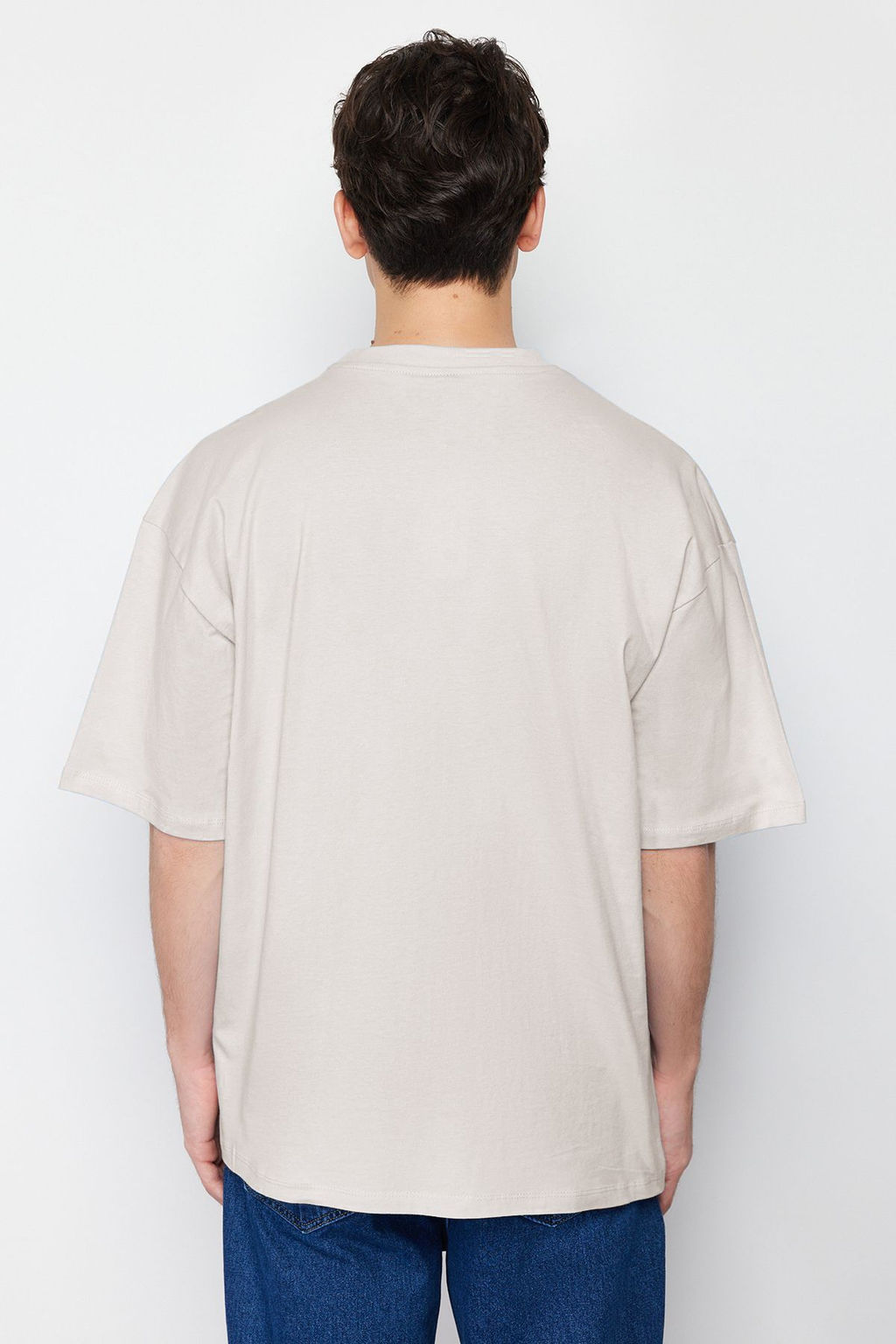 TRENDYOL MAN Haki Oversize/Genis Kesim %100 Pamuklu Bisiklet Yaka Minimal Yaz? Bask?l? T-Shirt TMNSS23TS00084 - Trendyolmilla фото 2