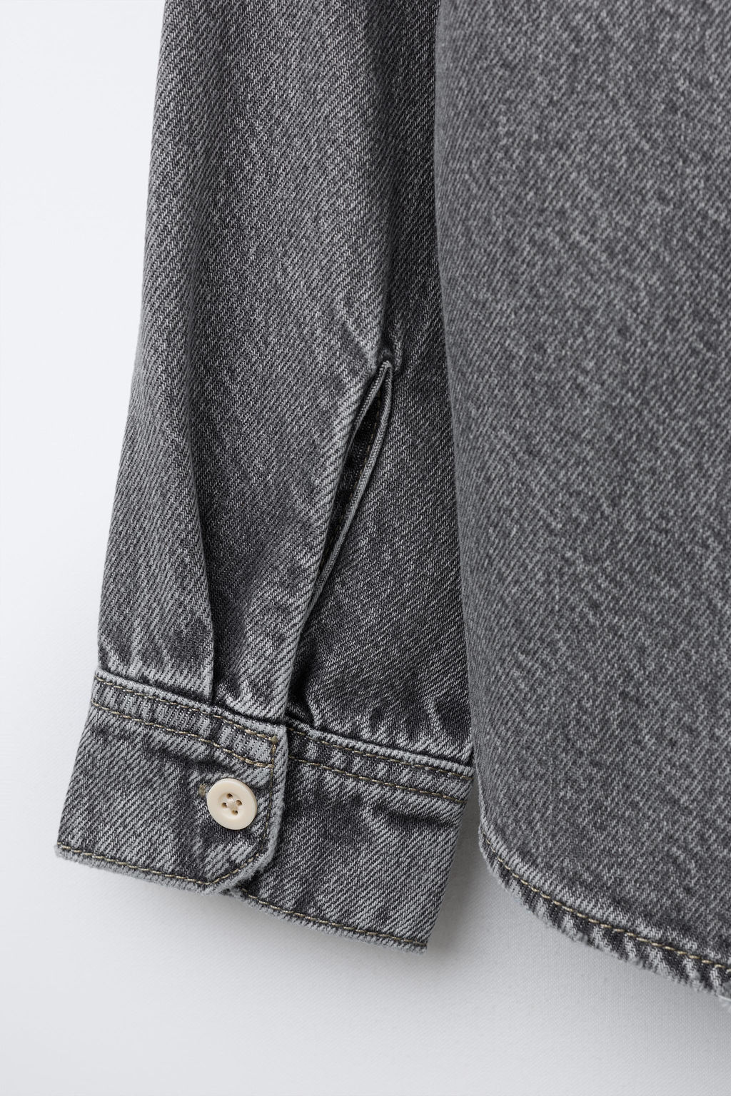 CAMISA DENIM BOLSILLOS / Gris - Zara фото 5