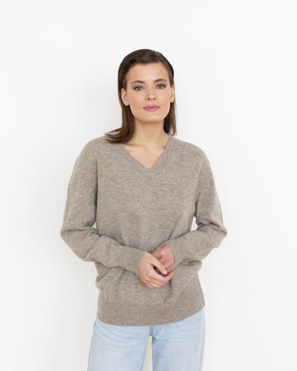 Джемпер из пуха яка и кашемира 3015 серый