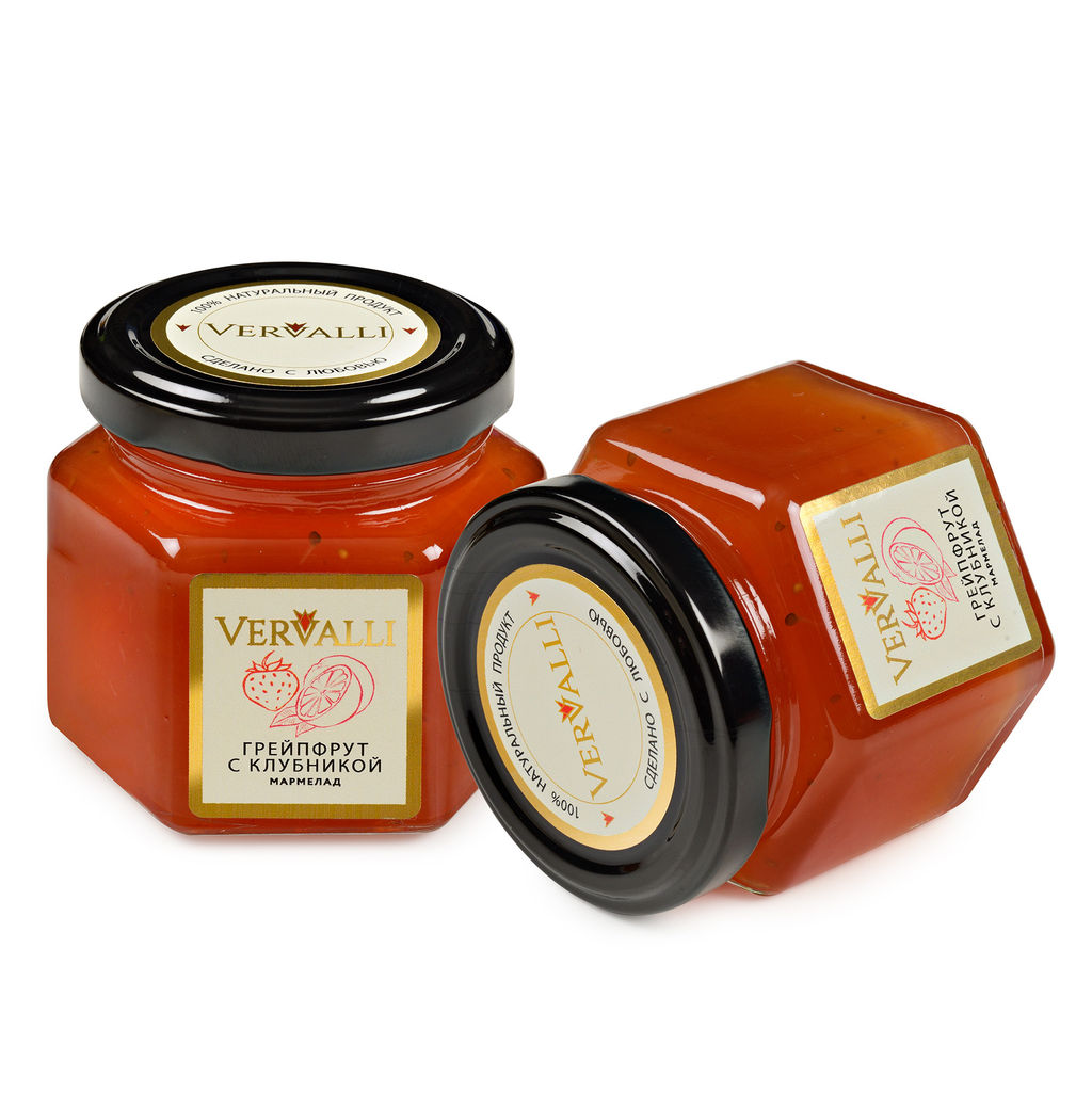 Мармелад Грейпфрут с клубникой ТМ VERVALLI в банке 120 гр - Chokodelika фото 2