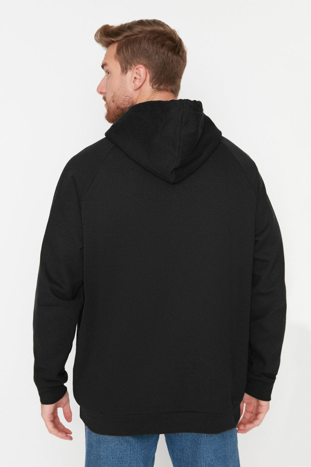 TRENDYOL MAN Siyah Basic Oversize/Genis Kesim Kapusonlu Ici Polarl? Sweatshirt TMNAW23SW00192 - Trendyolmilla фото 30