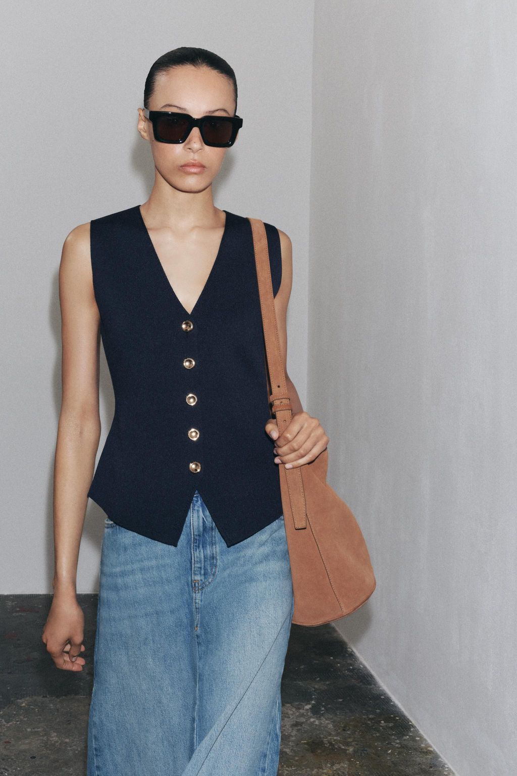 PLAIN KNIT WAISTCOAT TOP - Zara фото 28
