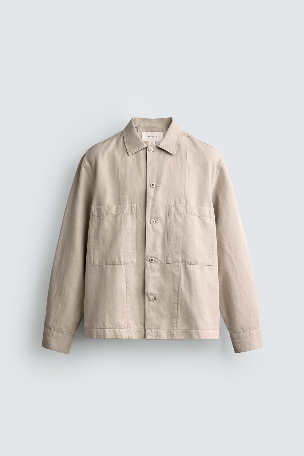 SOBRECAMISA REGULAR FIT / Beige claro - Zara фото 7