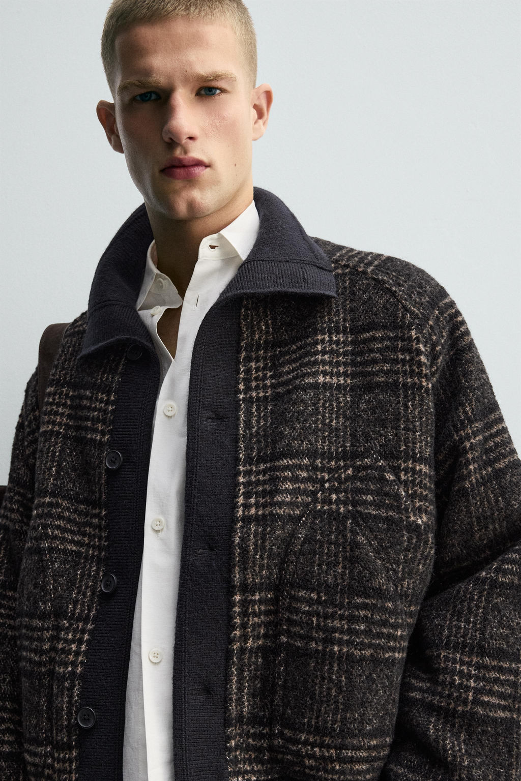 CONTRAST COLLAR RIBBED JACKET - Zara фото 5