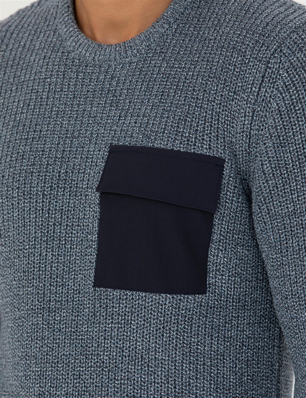 Lacivert Slim Fit Bisiklet Yaka Triko Kazak - Pierre cardin фото 7