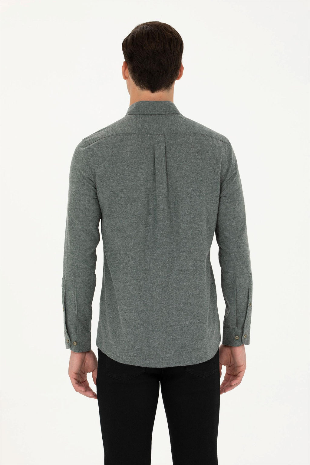 U. S. Polo Assn / Мужская темно-зеленая базовая рубашка с длинным рукавом - U.s. polo assn фото 12