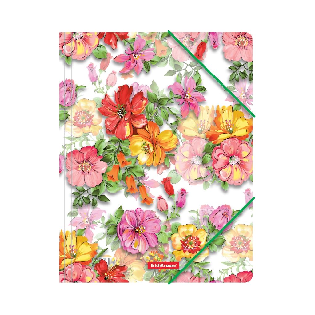 Цена за 4 шт. Папка на резинках пластиковая ErichKrause® Tropical Mood, A4 (в пакете по 4 шт.)