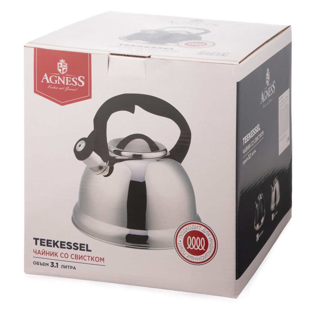 ЧАЙНИК AGNESS СО СВИСТКОМ, 3,1 Л  фото 2