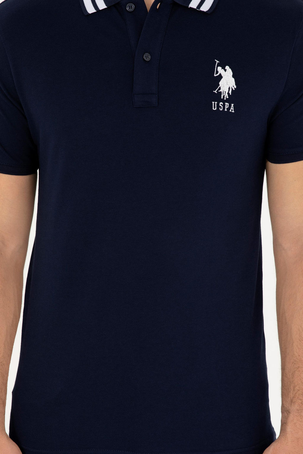 Футболка U.S. Polo Assn G081GL011 мужская темно-синяя хлопок с эластаном  фото 13
