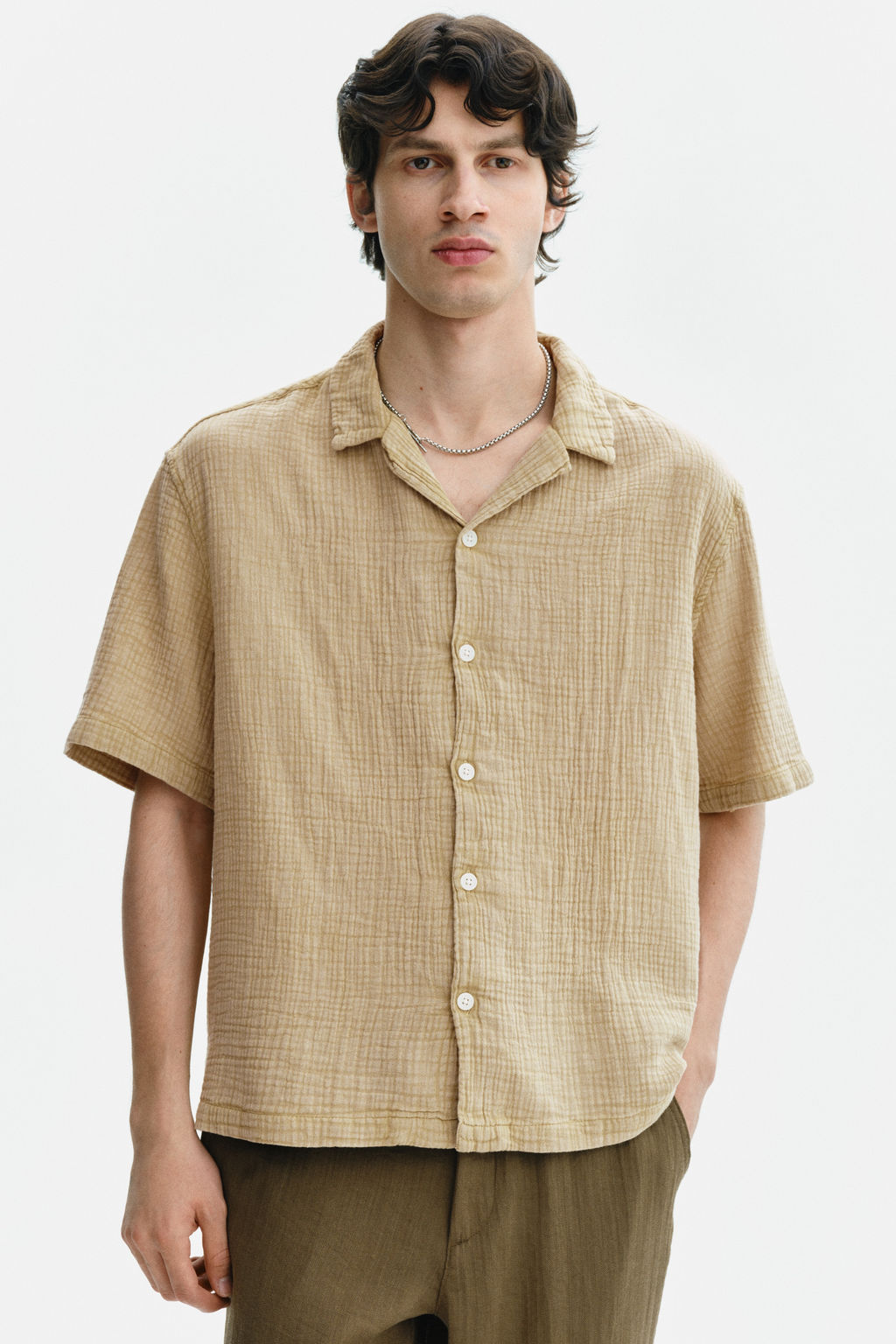 Camisa de muselina de manga corta Relaxed Fit - H&m фото 5