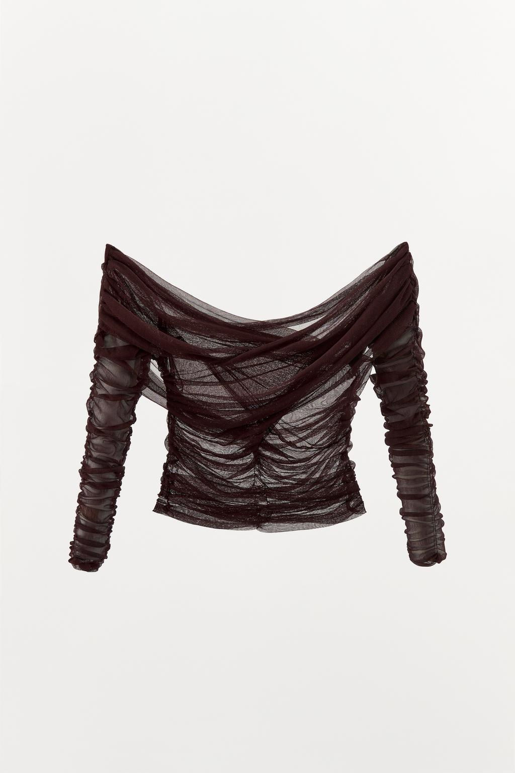 100% SILK DRAPED WRAP TOP - Zara фото 3
