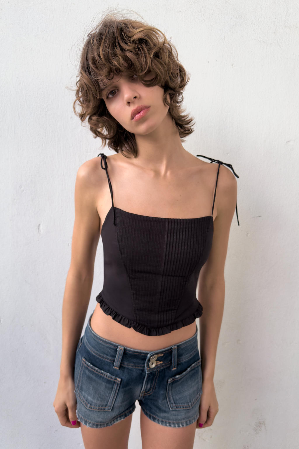 TOP CROP CORSETERO POPEL?N / Negro - Zara фото 10