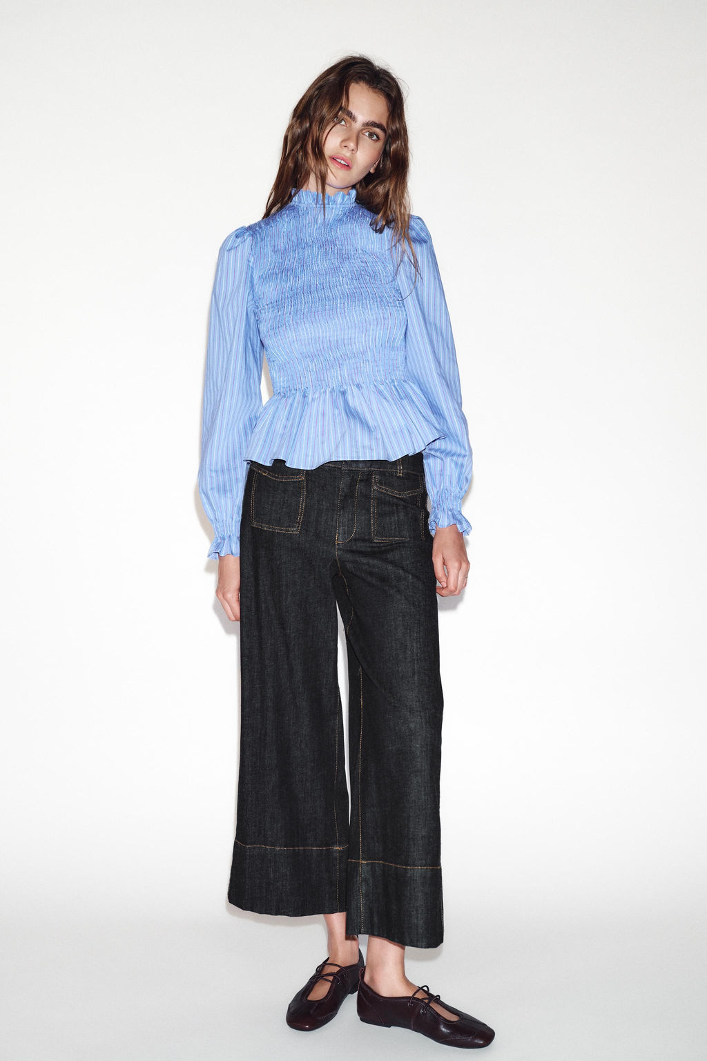Z1975 CULOTTES DENIM TROUSERS - Zara фото 10