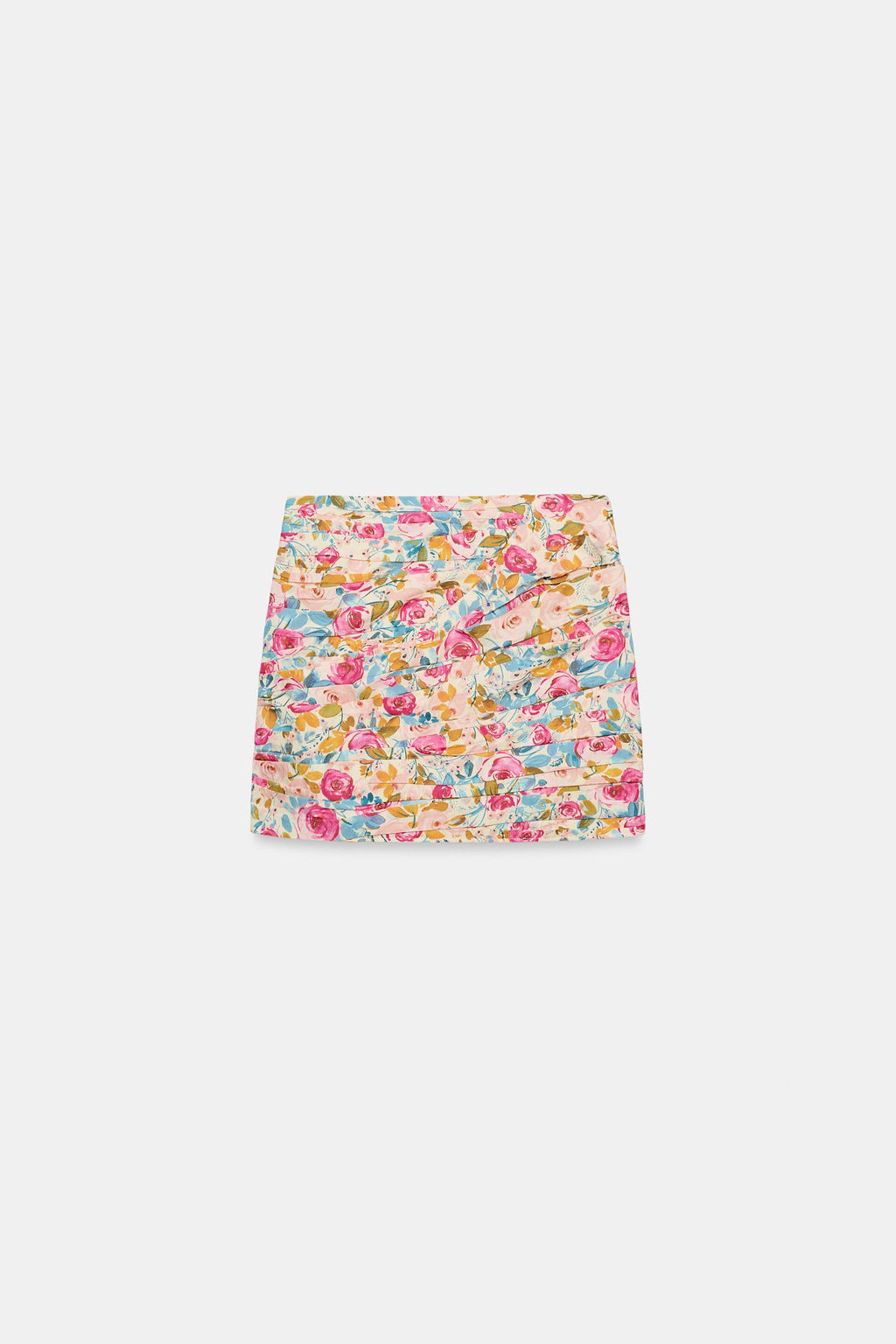 FALDA MINI DRAPEADA ESTAMPADO FLORAL / Multicolor - Zara фото 4