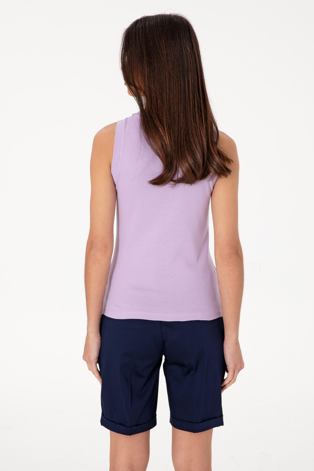 Kad_n Lila Kolsuz Bisiklet Yaka Basic Ti__rt Sepette S_rpriz _ndirim - U.s. polo assn фото 5