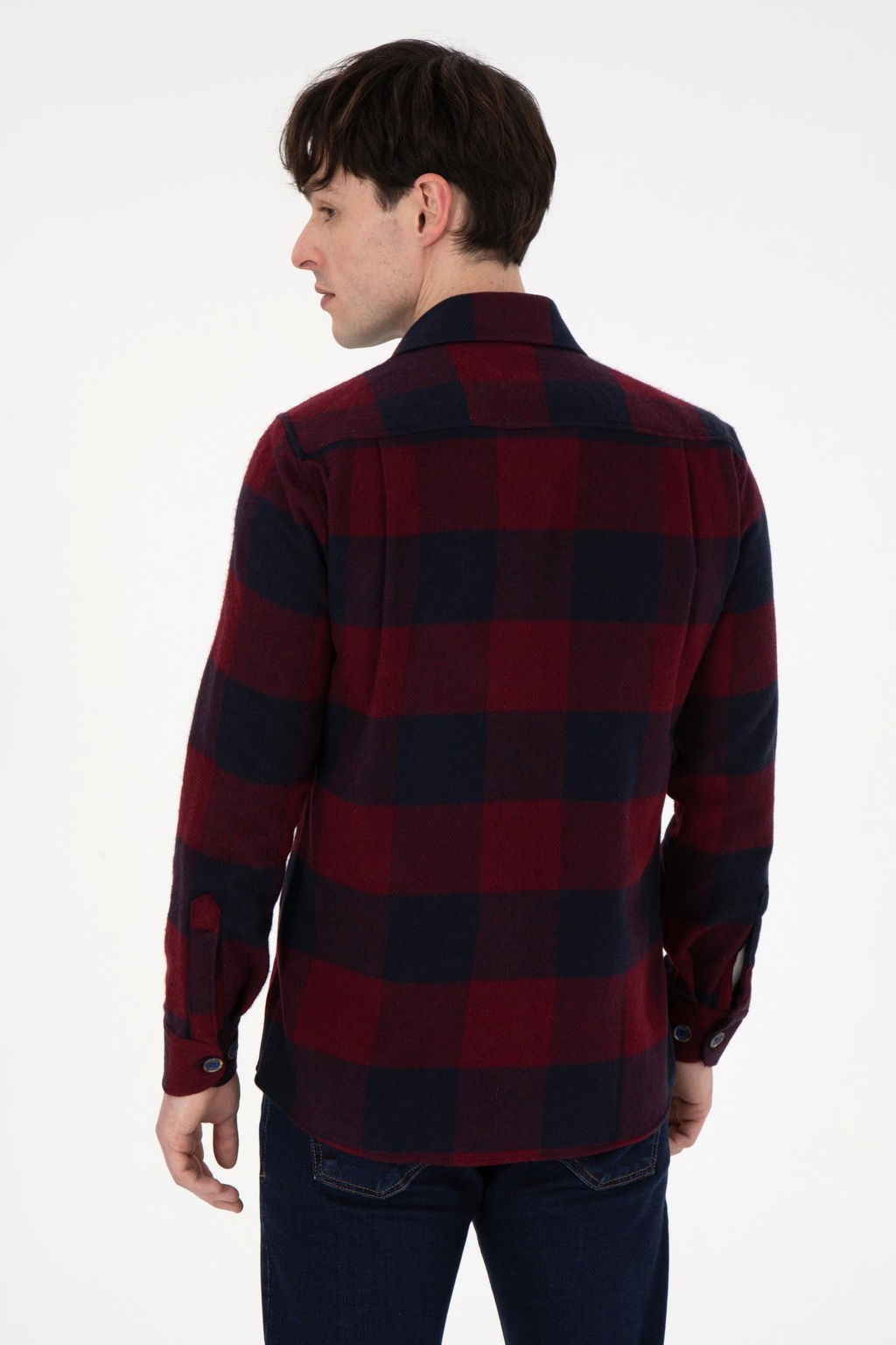 Мужская бордовая рубашка с длинным рукавом Неожиданная скидка в корзине - U.s. polo assn фото 5