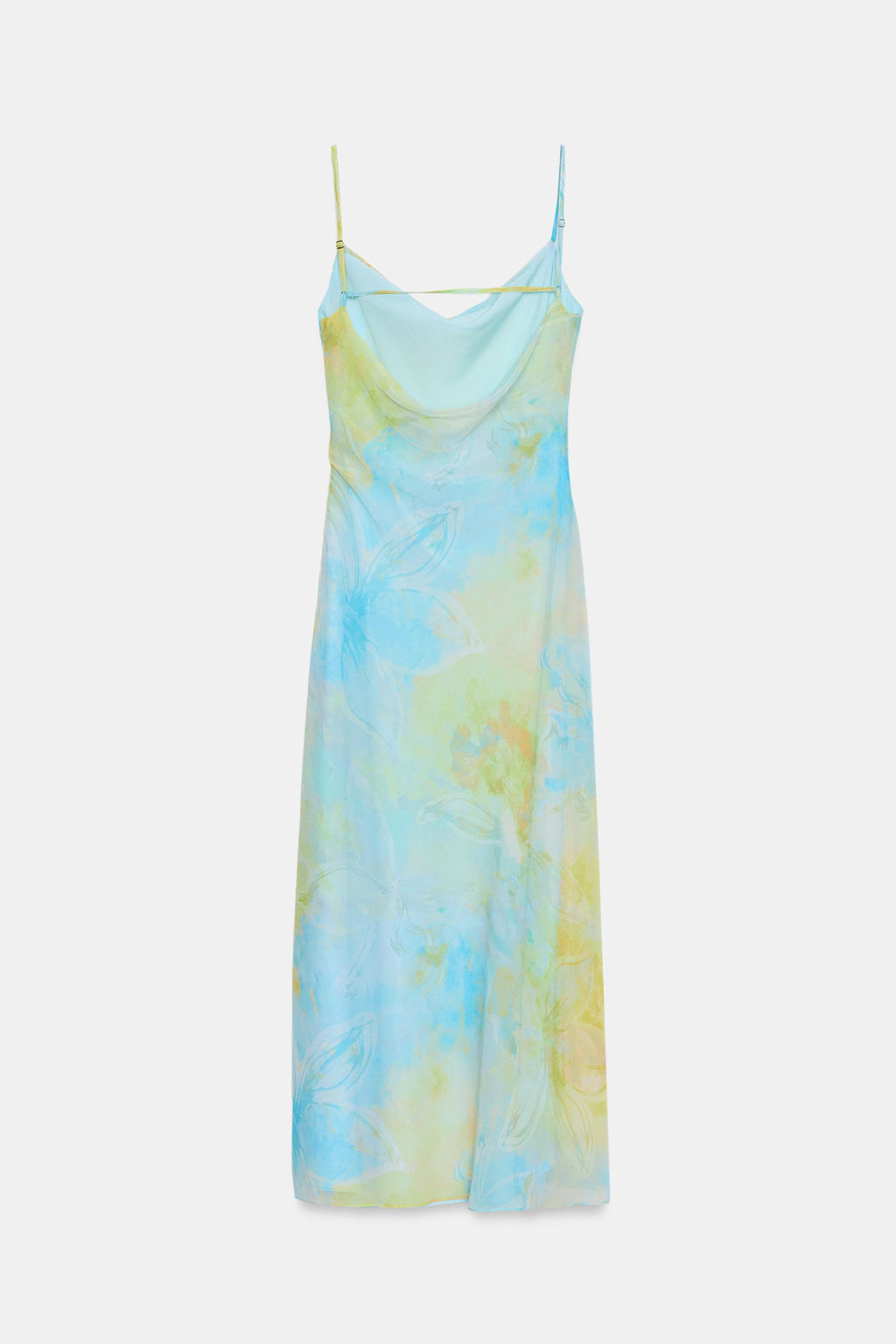 VESTIDO MIDI DRAPEADO ESTAMPADO / Azules - Zara фото 6