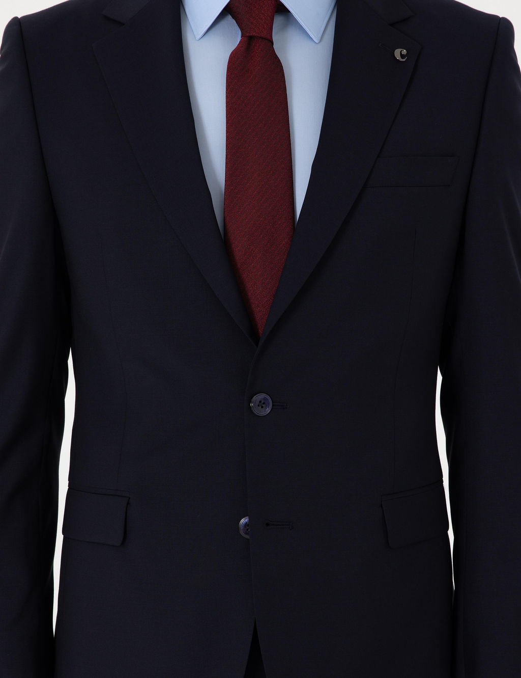 Lacivert Slim Fit %100 Y_n Klasik Tak_m Elbise - Cacharel фото 7