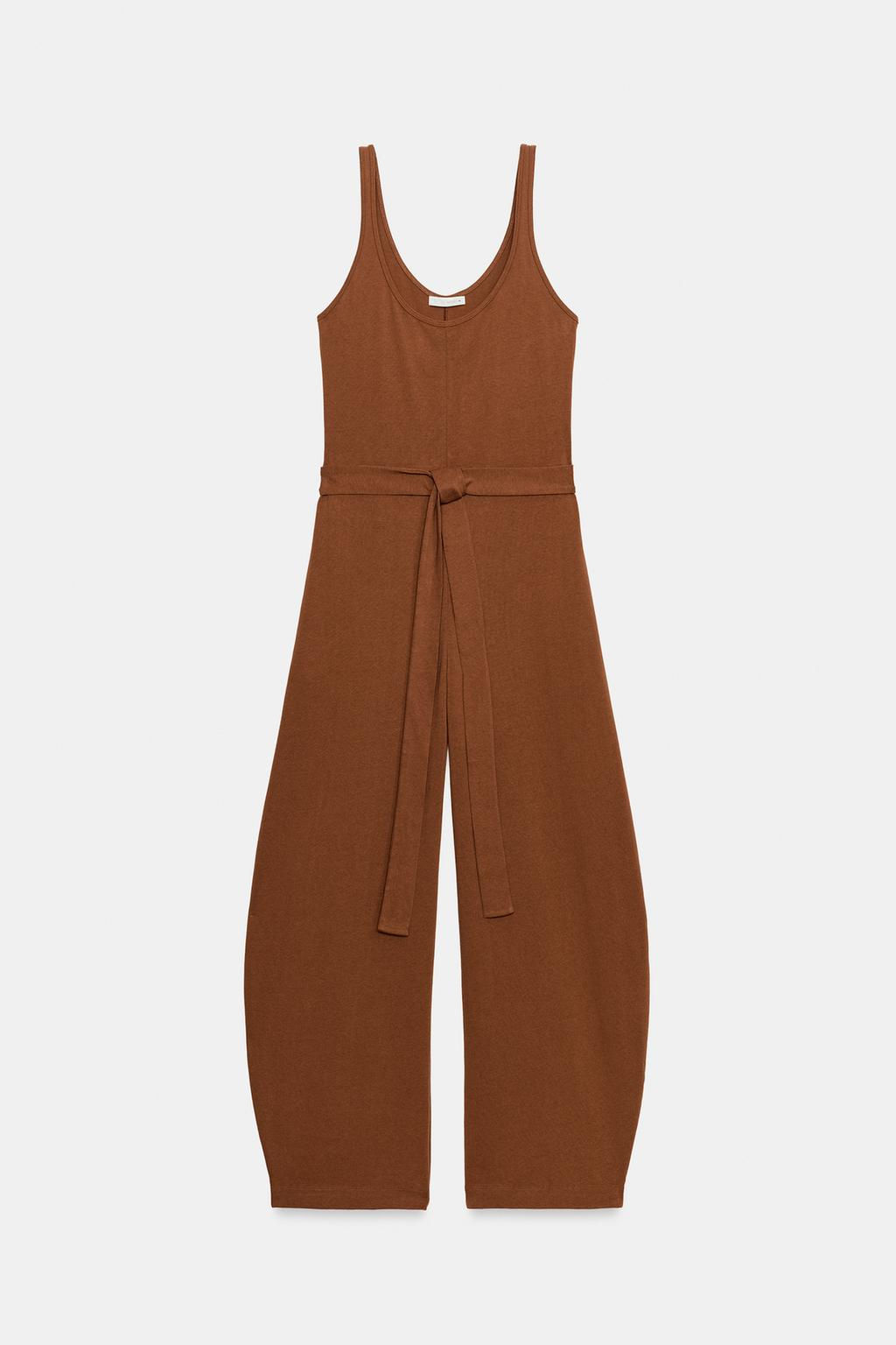 HEAVY COTTON JUMPSUIT WITH BELT - Zara фото 7