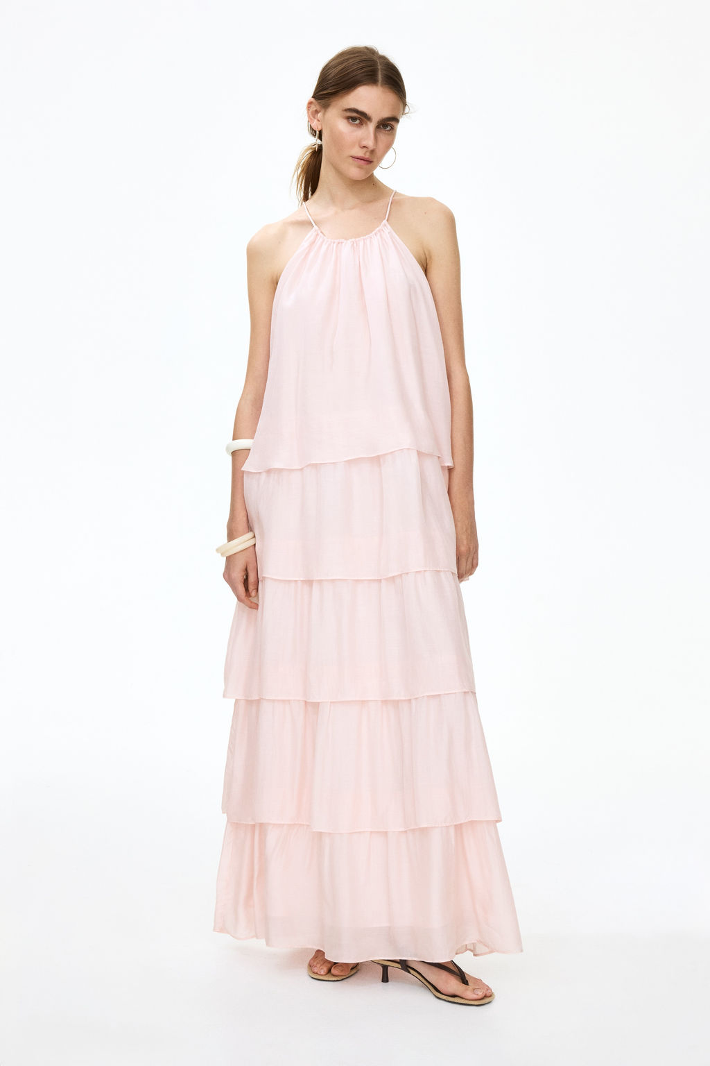 Vestido escalonado de volantes con tirantes finos - H&m фото 4