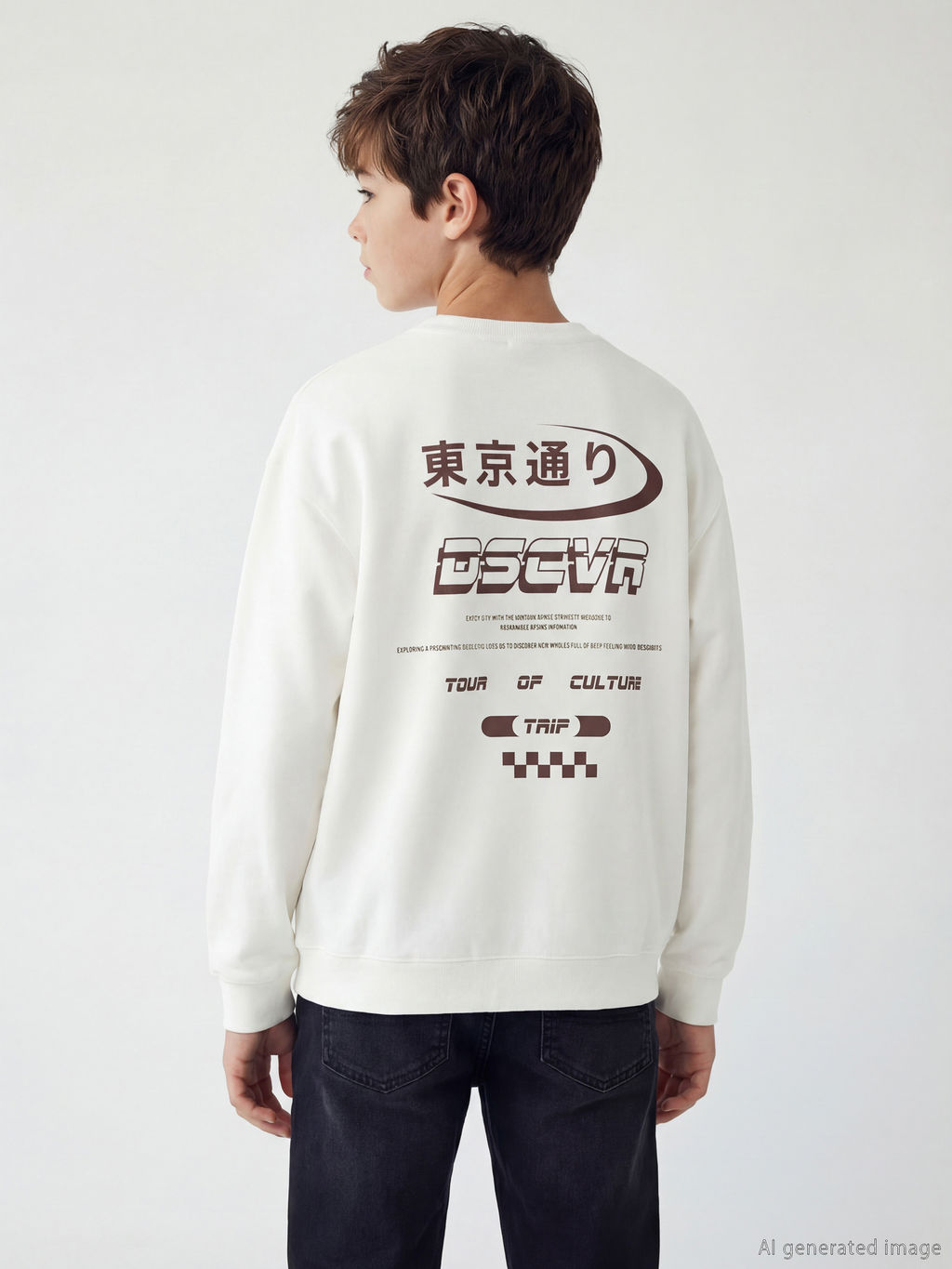 Bask?l? Erkek ?ocuk Sweatshirt
