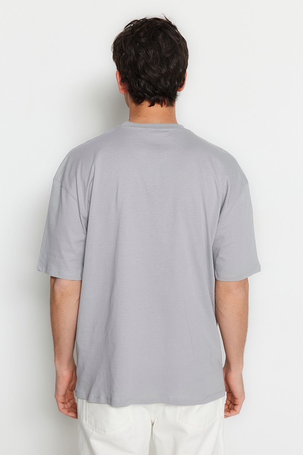 TRENDYOL MAN Kahverengi Oversize/Genis Kesim Manzara-Yaz? Bask?l? %100 Pamuklu T-Shirt TMNSS23TS00206 - Trendyolmilla фото 2