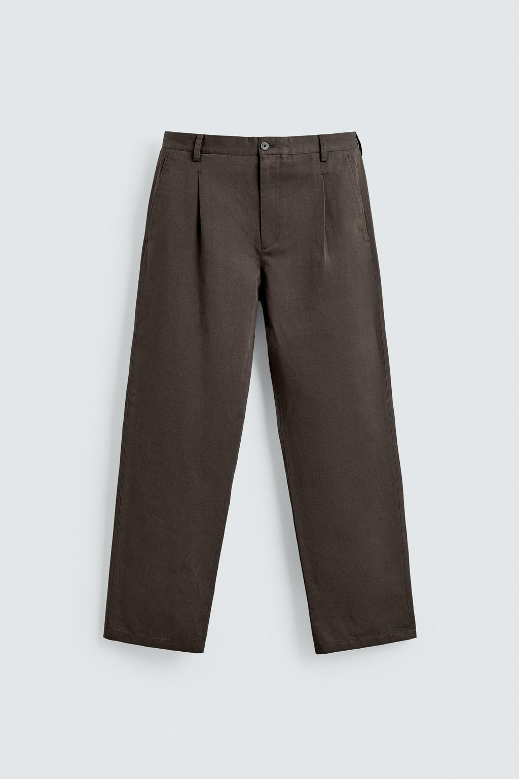 COTTON/LINEN PLEATED TROUSERS - Zara фото 7