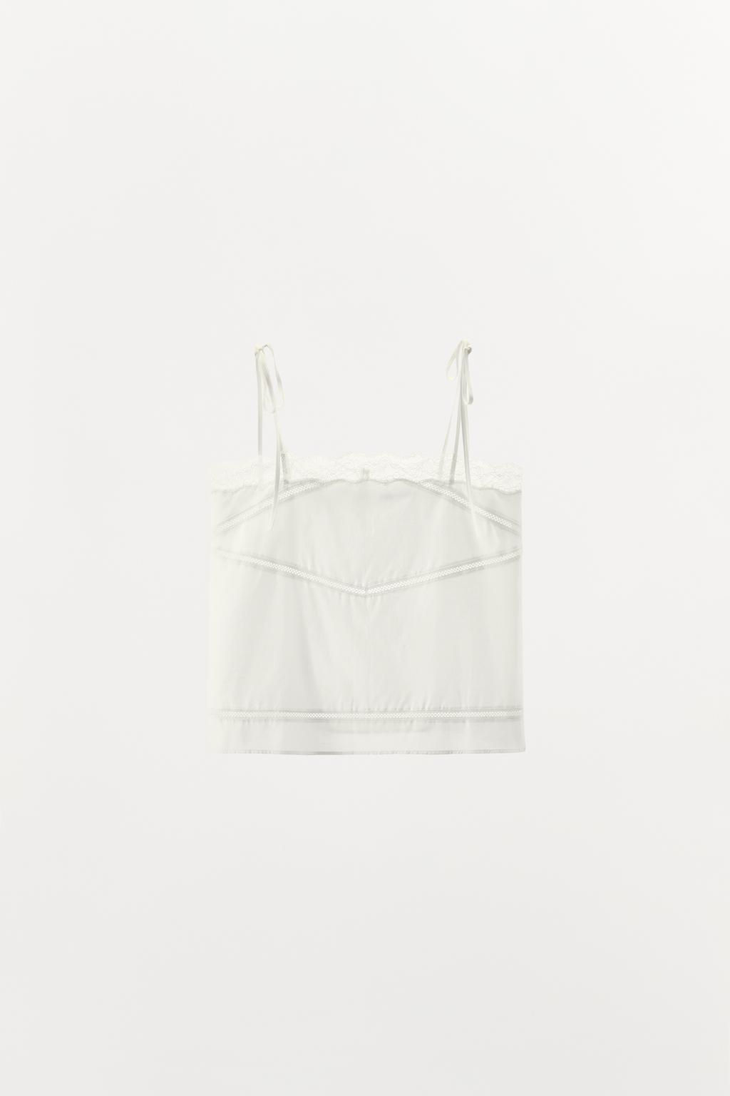 LACE LADDER STITCH TOP - Zara фото 7