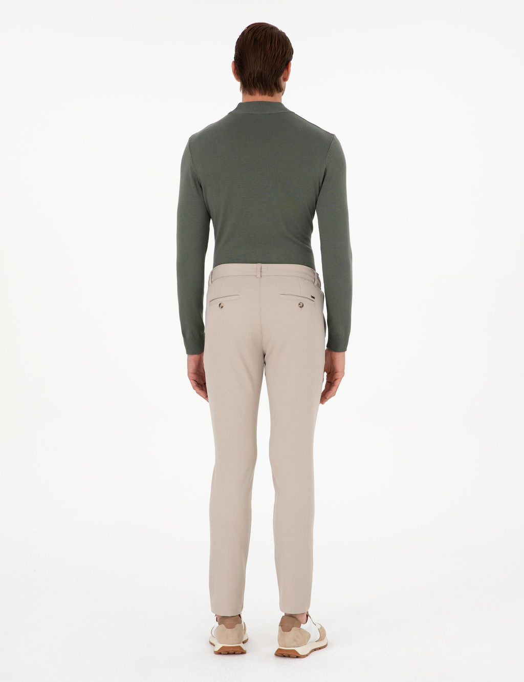 Bej Slim Fit Kanvas Pantolon