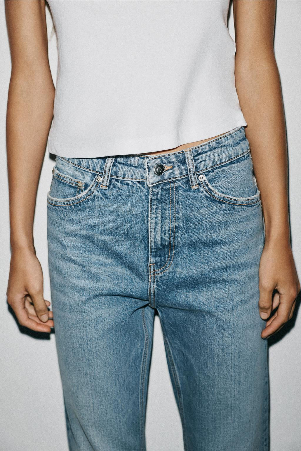 TRF STRAIGHT HIGH-WAIST JEANS - Zara фото 3