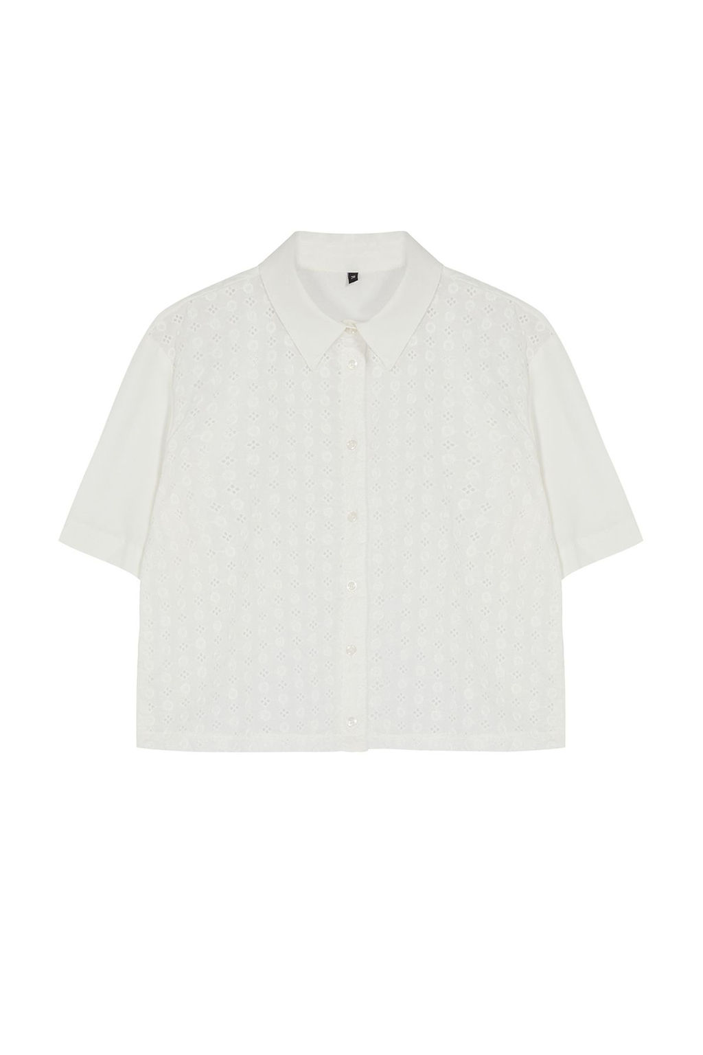 Ekru Brodeli Crop Dokuma Gomlek TWOSS24GO00225 - Trendyolmilla фото 6