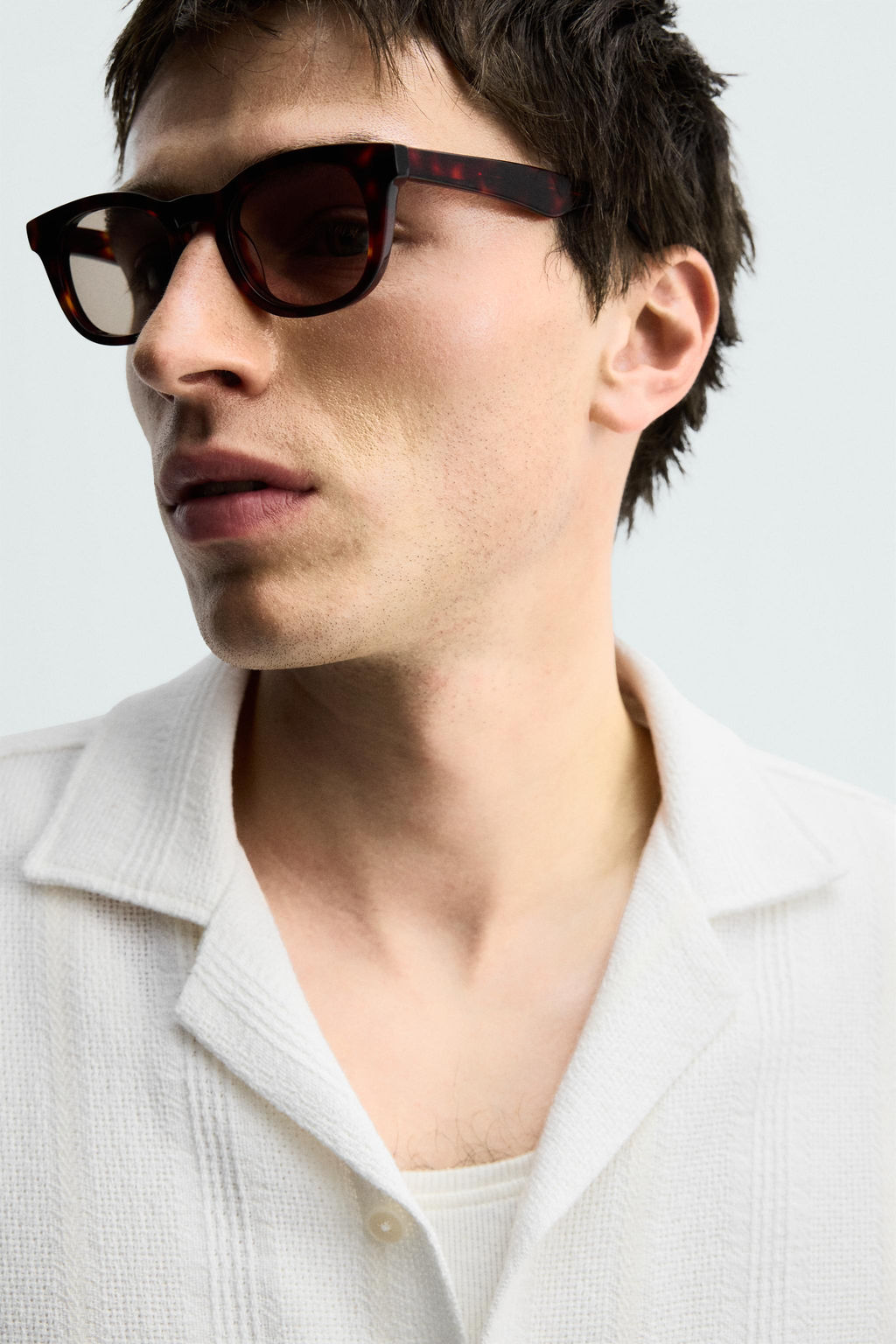 CAMISA REGULAR FIT JACQUARD RAYAS / Blanco roto - Zara фото 6