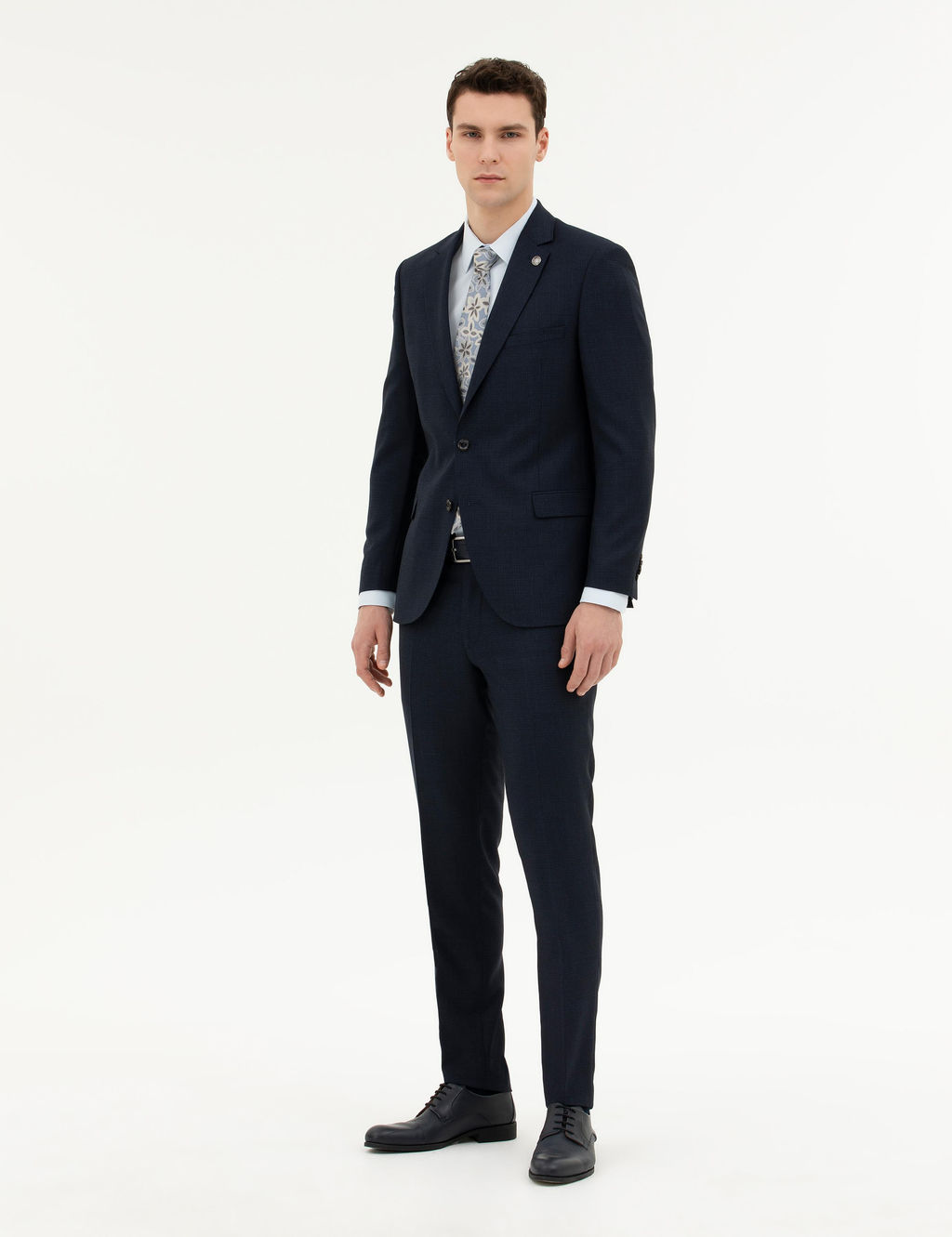 Lacivert Ex. Slim Fit Y_n Tak_m Elbise