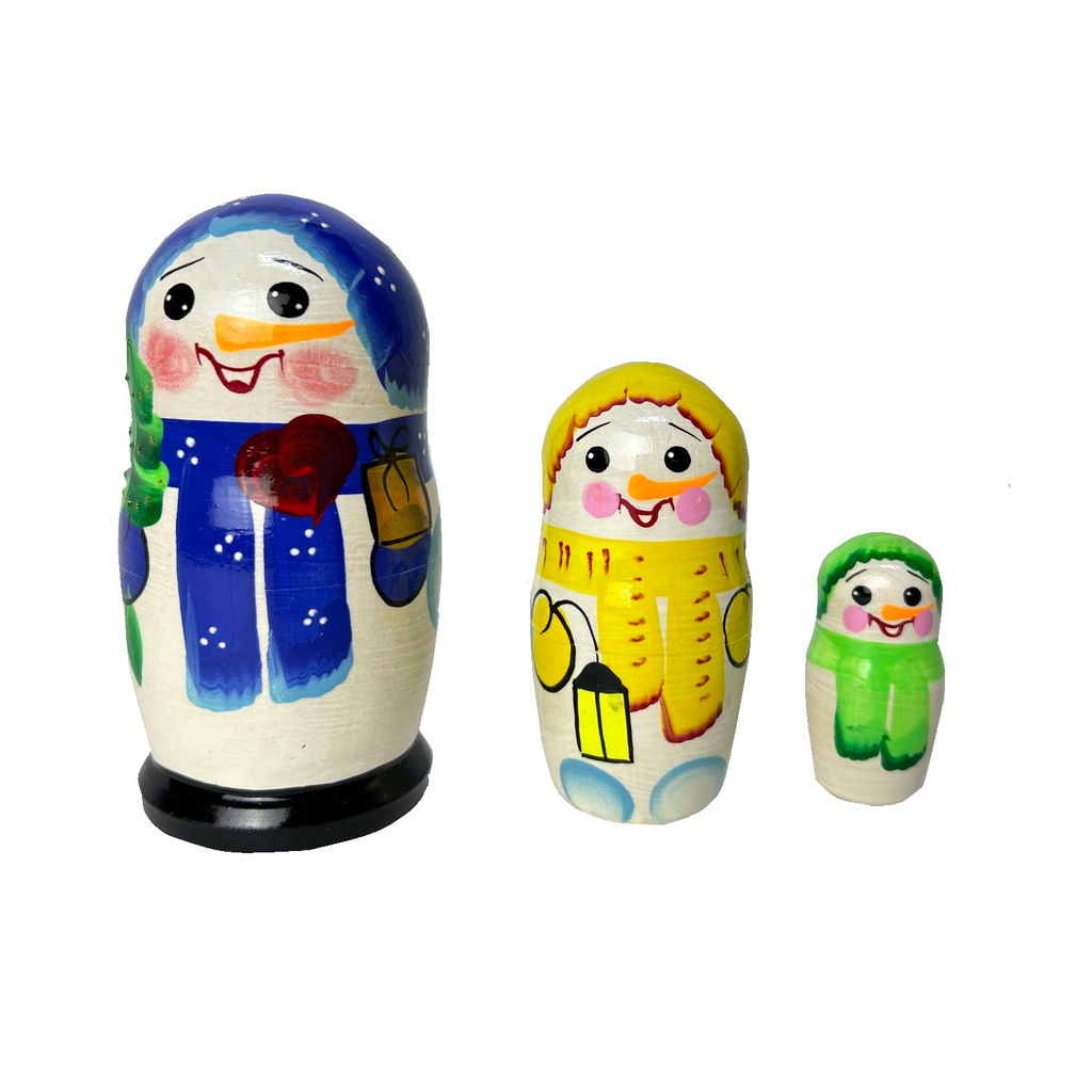 Матрешка "Снеговичок" 3 в 1 арт.7957 (РНИ) (Новый год)