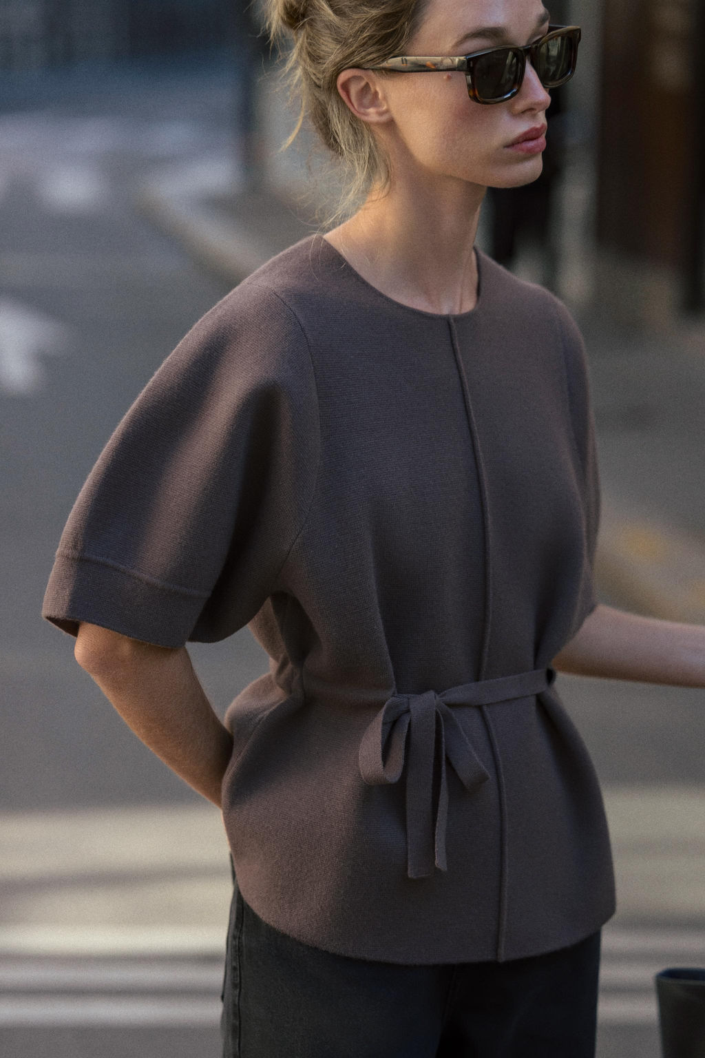 KNIT SWEATER WITH BALLOON SLEEVES