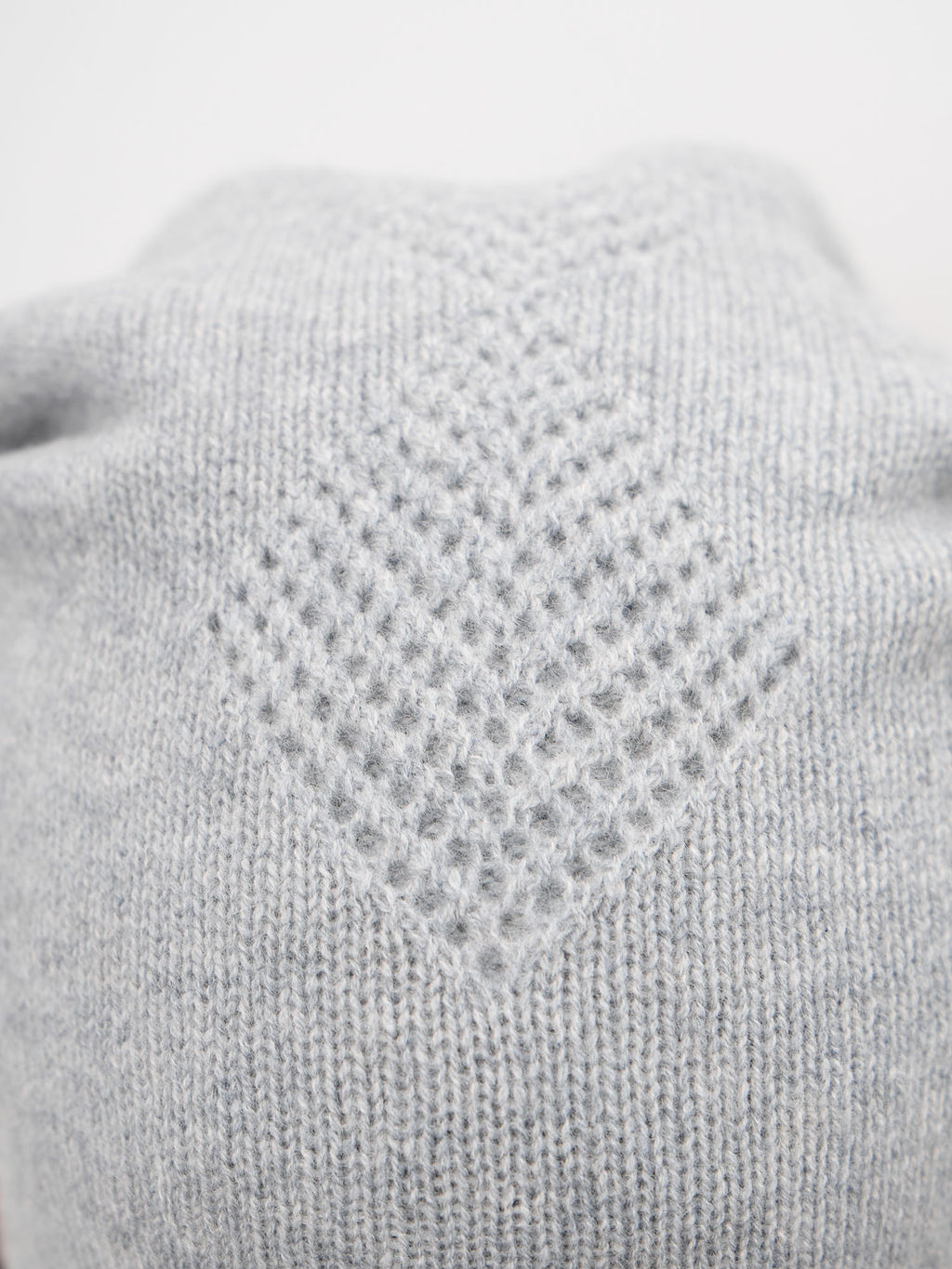 Шапка кашемировая двойная с узором UL серо-голубая