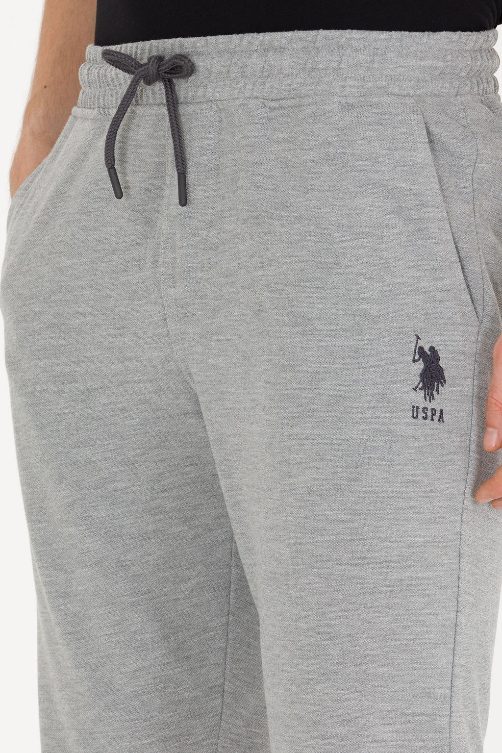 Мужские серые меланжевые вязаные шорты - U.s. polo assn фото 6