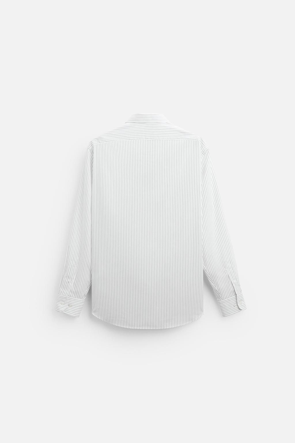 STRIPED COTTON - LYOCELL SHIRT - Zara фото 7