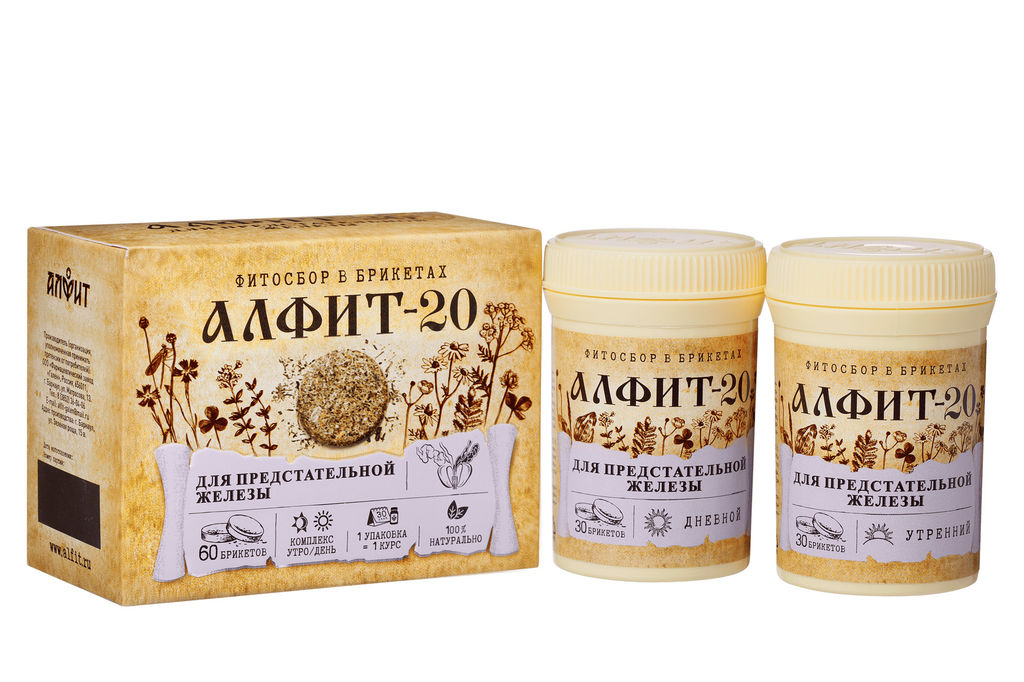 Алфит-20 для предстательной железы БАД в брикетах Алфит 1202