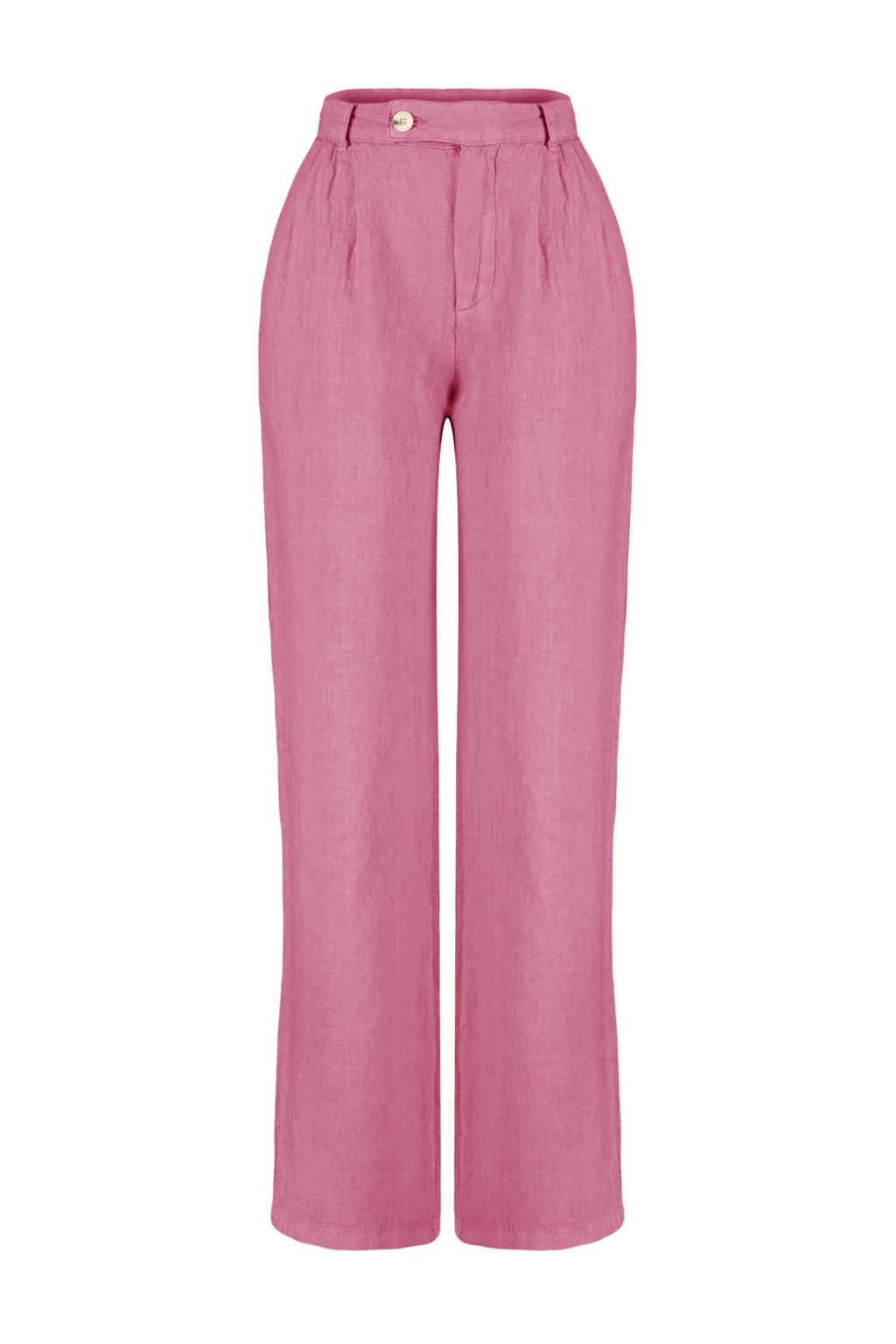 Gul Kurusu %100 Keten Pileli Yuksek Bel Wide Leg Pantolon TWOSS24JE00245 - Trendyolmilla фото 13