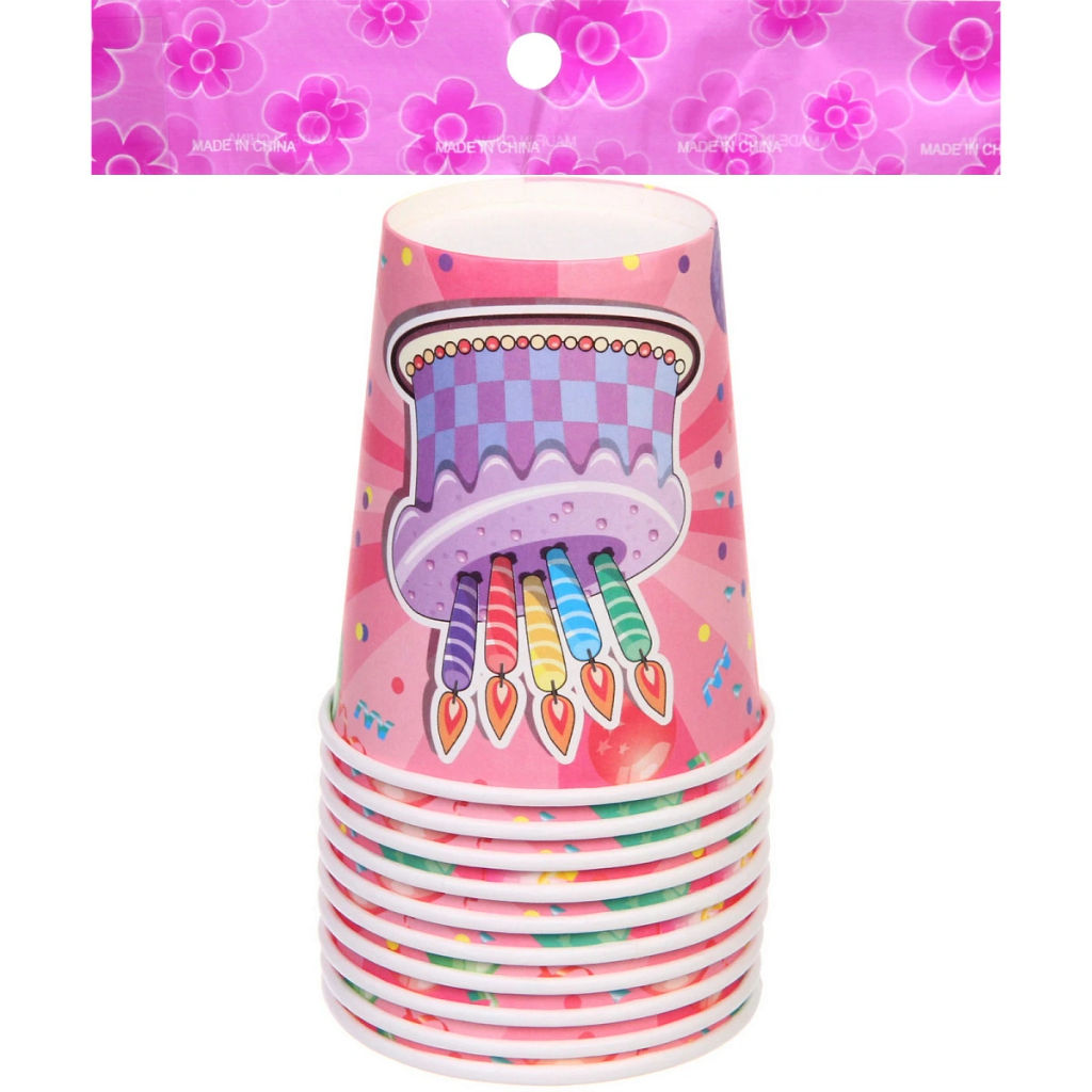 Стакан бумажный 0,2л в наборе 10 шт "Тортик"