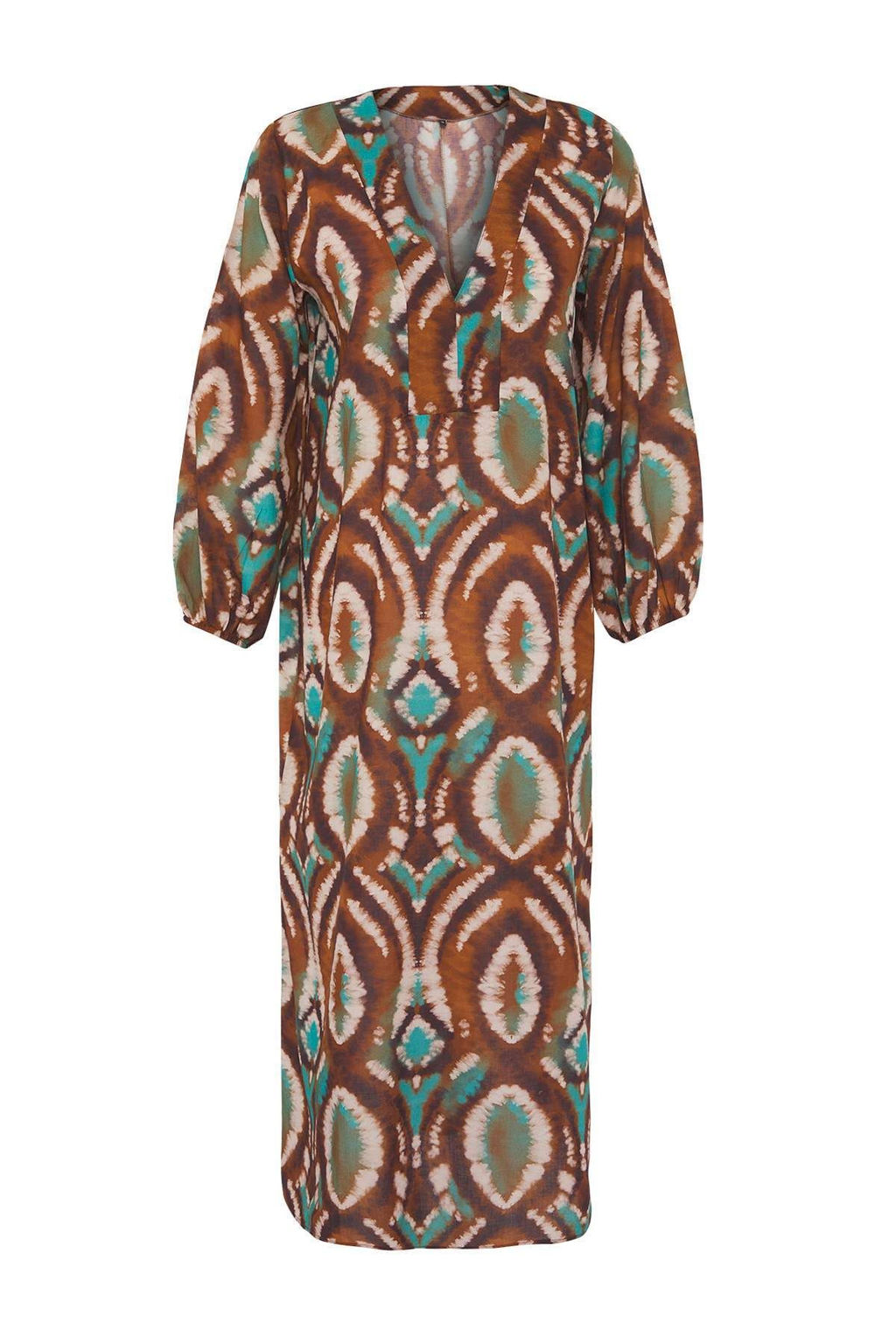 Batik Desenli Dokuma %100 Pamuk Maxi Plaj Elbise TBESS25EL00019 - Trendyolmilla фото 5