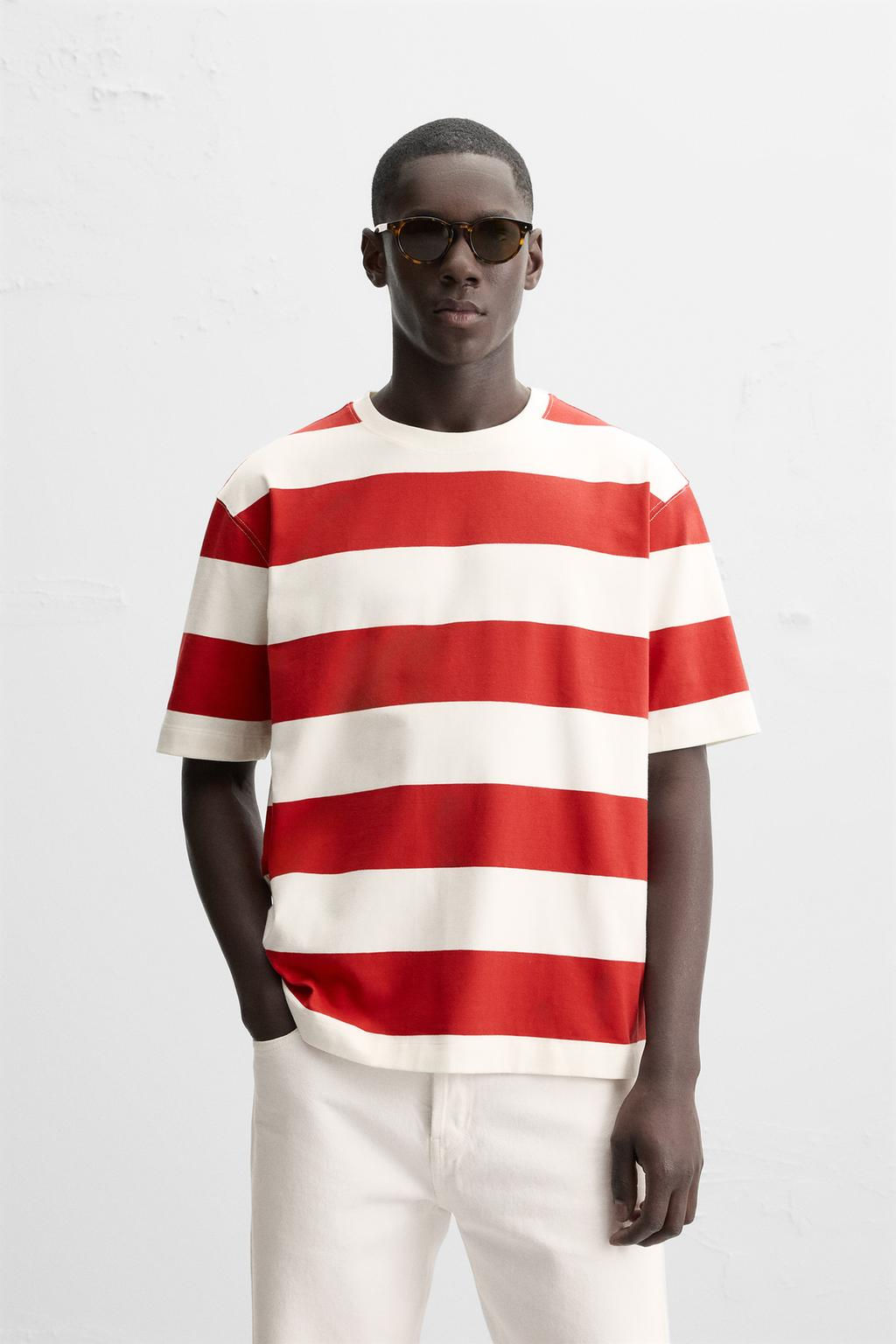 STRIPED JACQUARD T-SHIRT - Zara фото 11