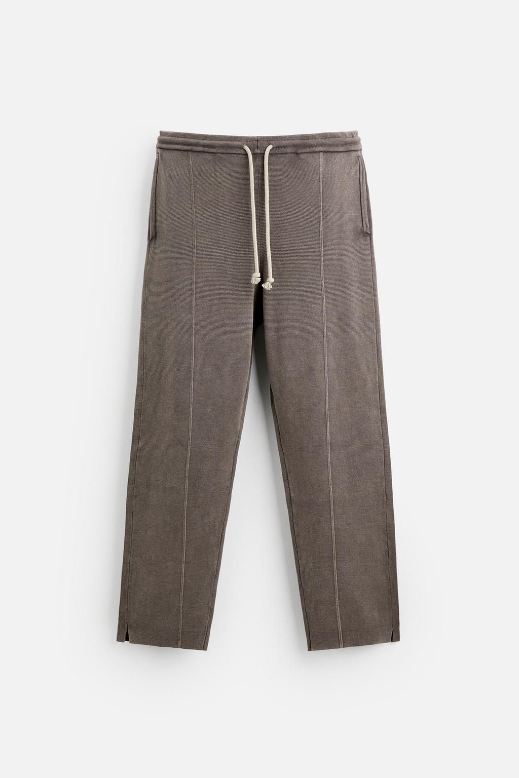 WASHED KNIT JOGGER TROUSERS - Zara фото 6