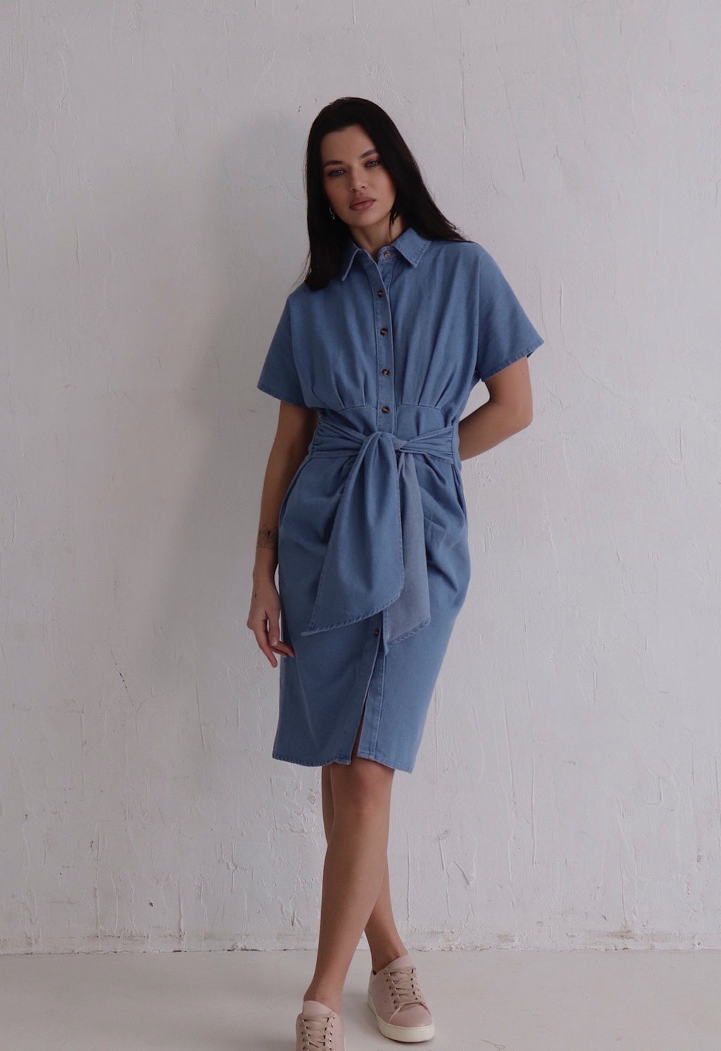 12147 Платье-рубашка джинсовое - Martichelli фото 2