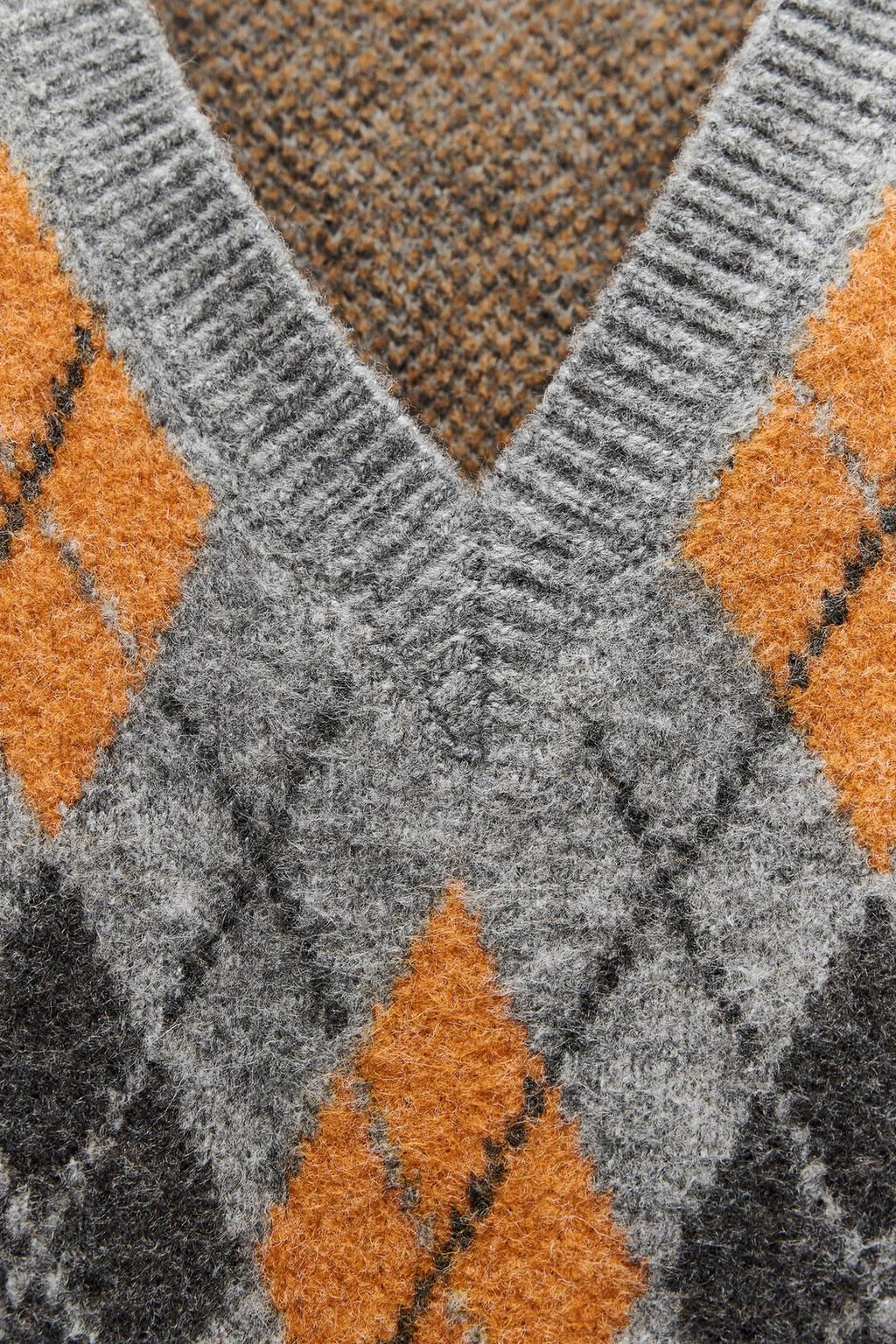 DIAMOND JACQUARD KNIT WAISTCOAT - Zara фото 7