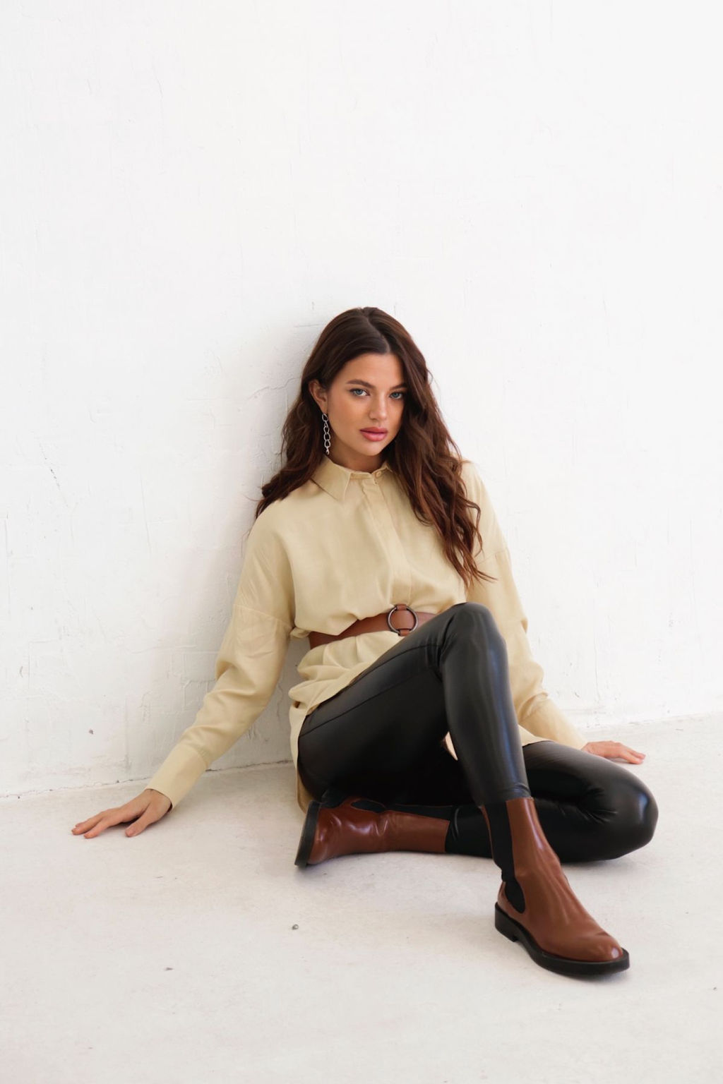 Базовая удлинённая рубашка свободного силуэта - Martichelli фото 72