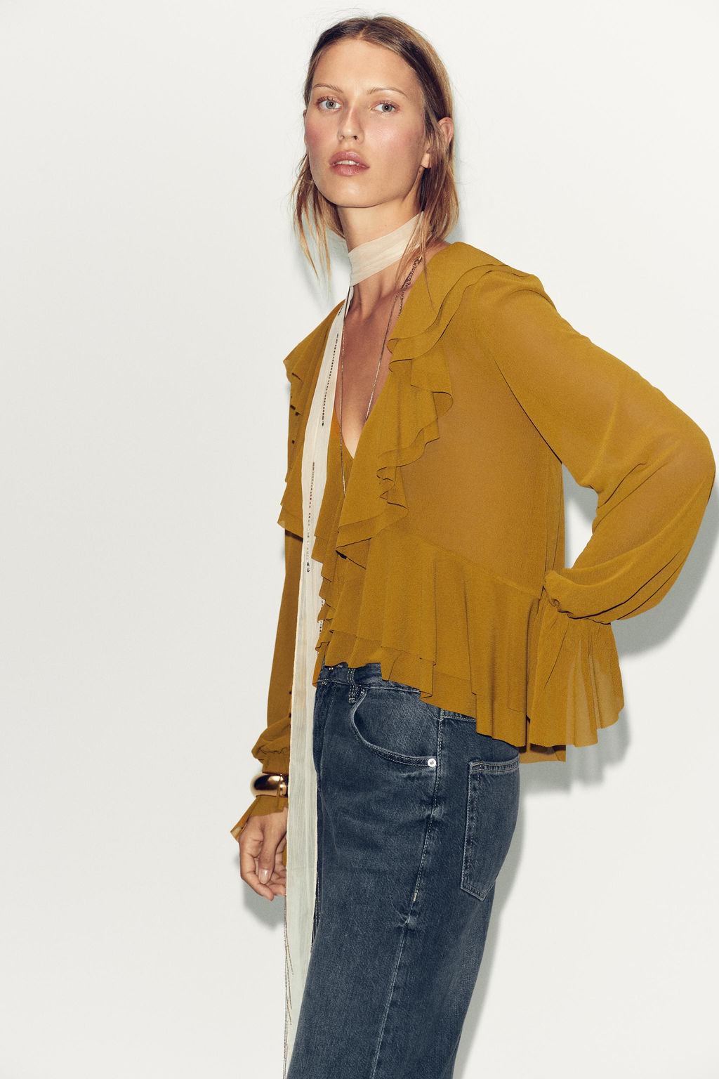 FLOWING RUFFLED TOP - Zara фото 11