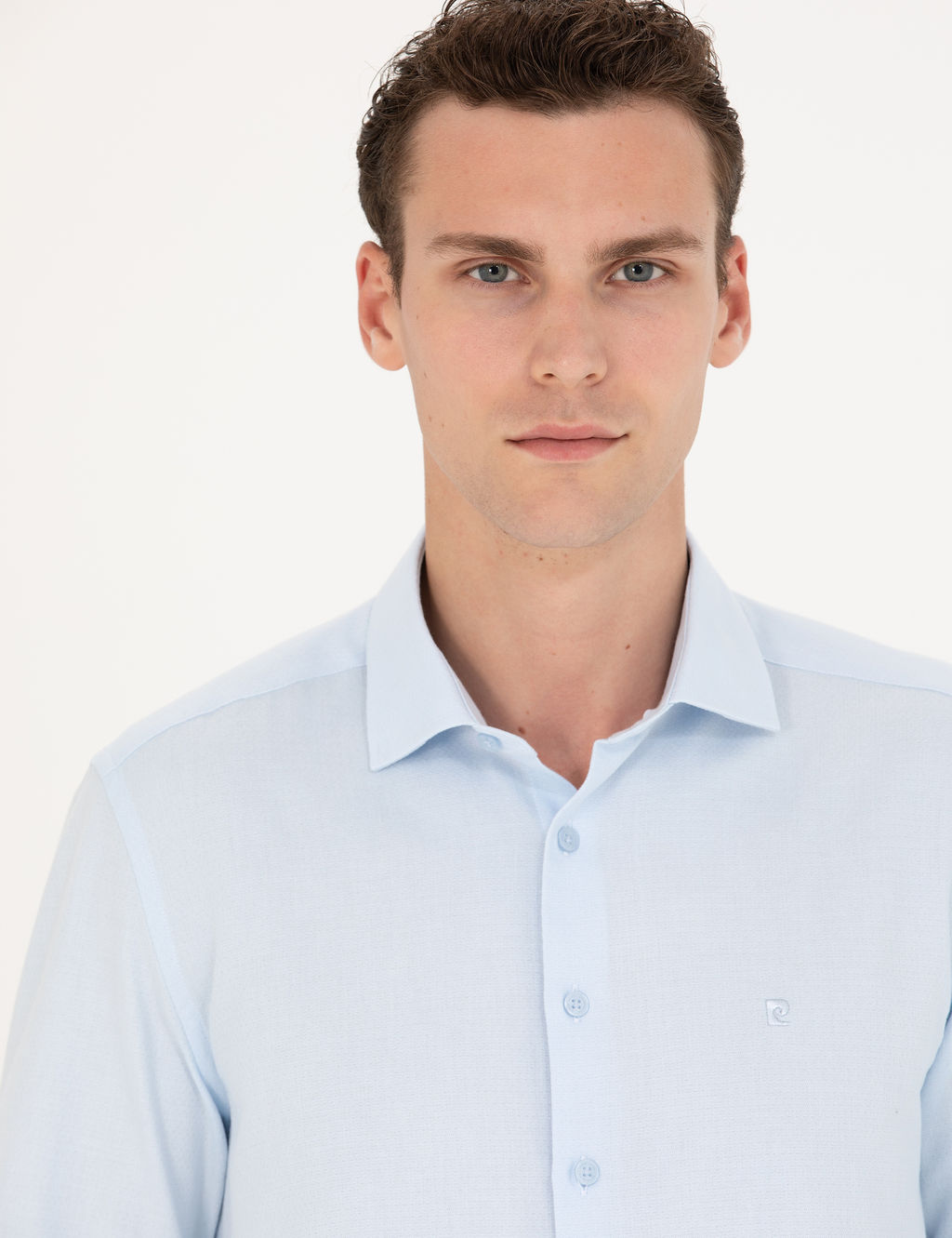 A__k Mavi Slim Fit Uzun Kollu G_mlek