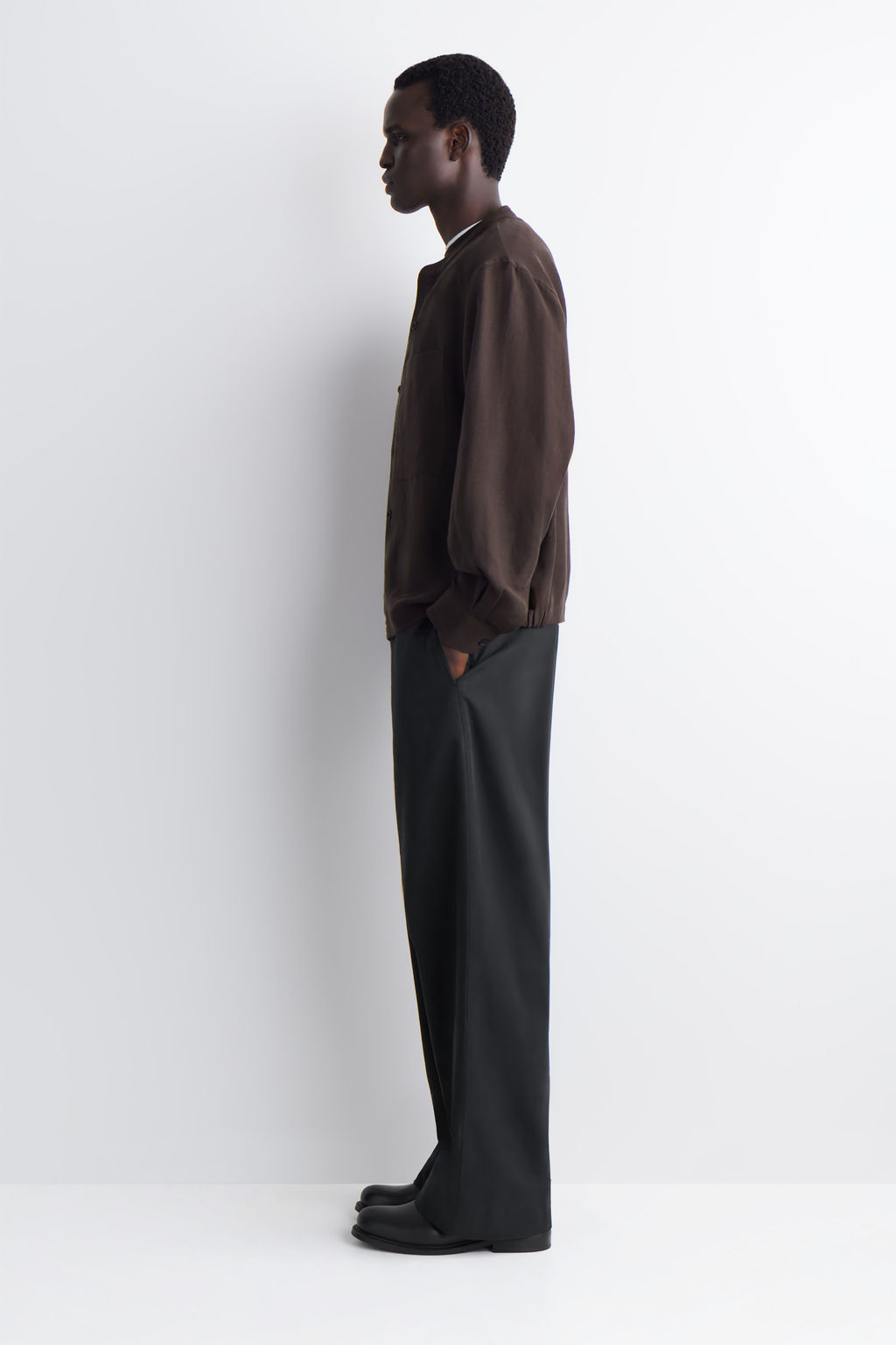 CAMISA OVERSIZE DE LINO CON CUELLO MAO - H&m фото 7
